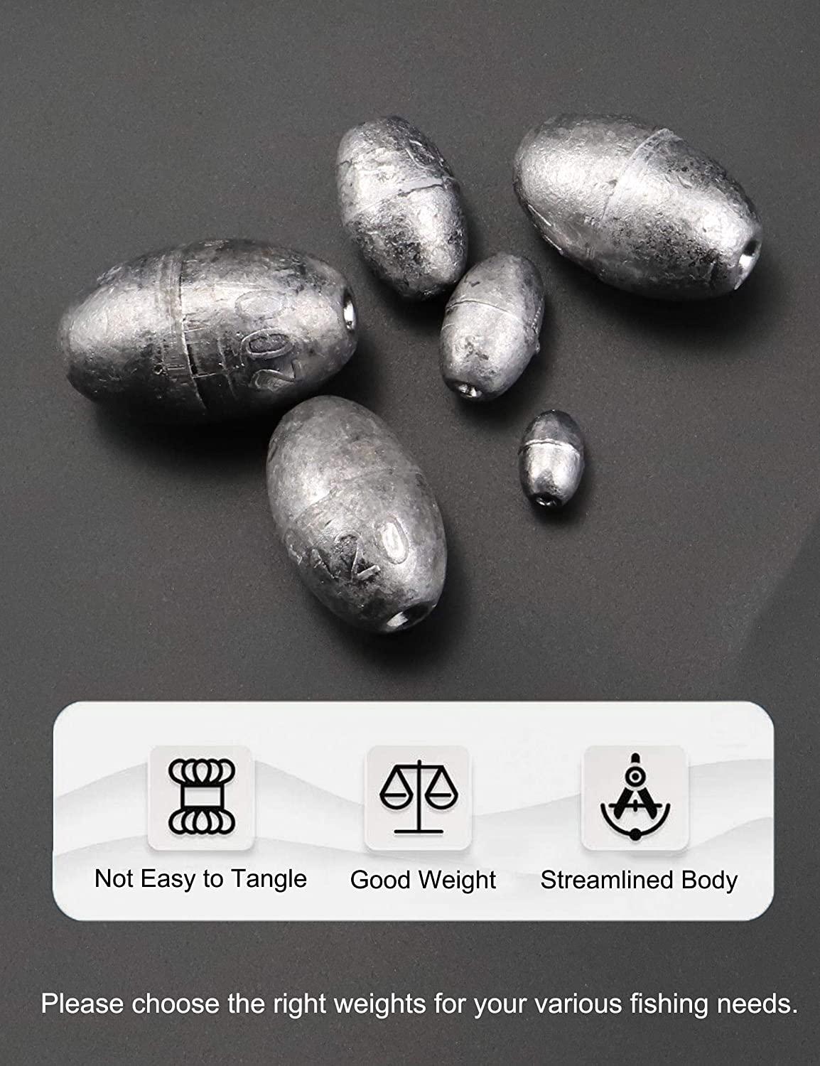 Egg Sinkers Weights Fishing Weights Saltwater Oval Shaped Sinkers