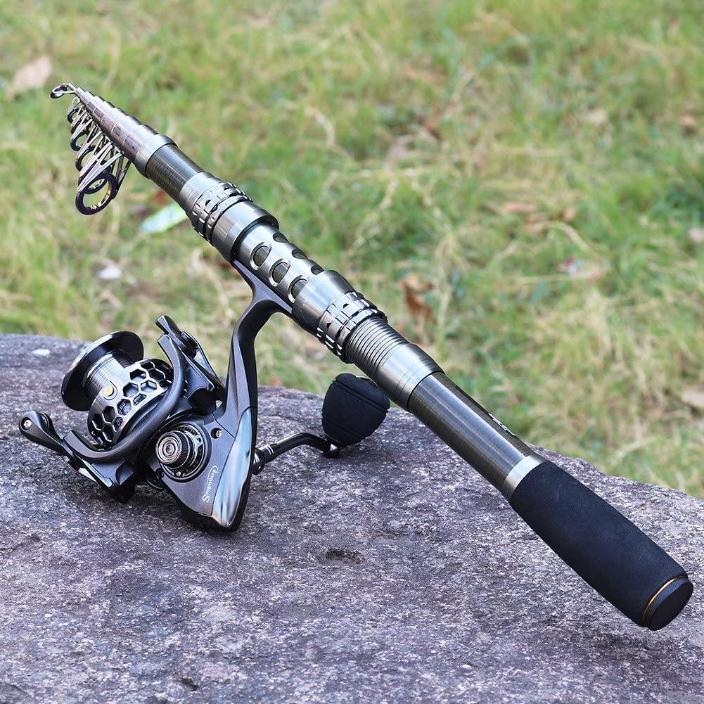 Rod Reel Combo Sougayilang Fishing Rods 1.8 2.1m Carbon Fiber
