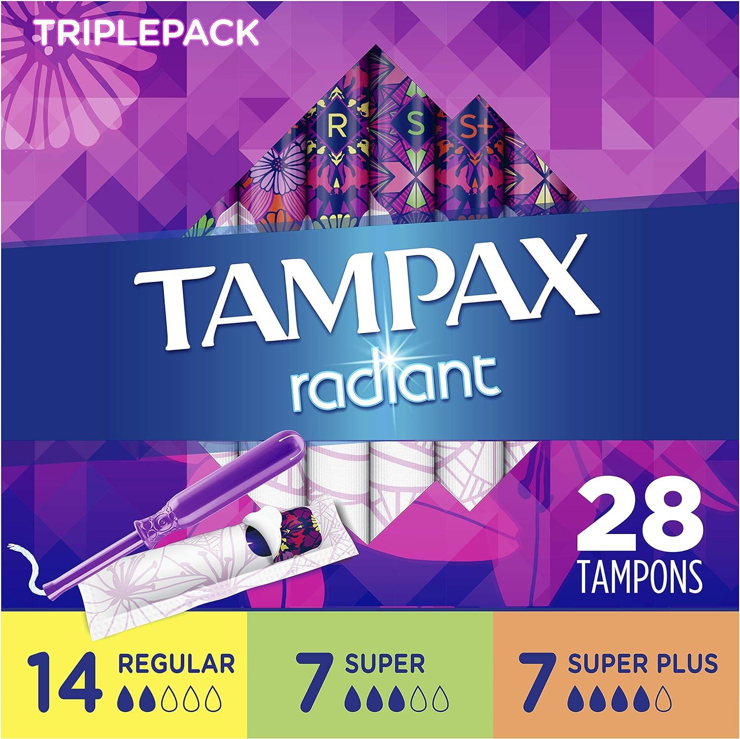Tampax Radiant Tampons Trio Pack Regular/Super/Super Plus