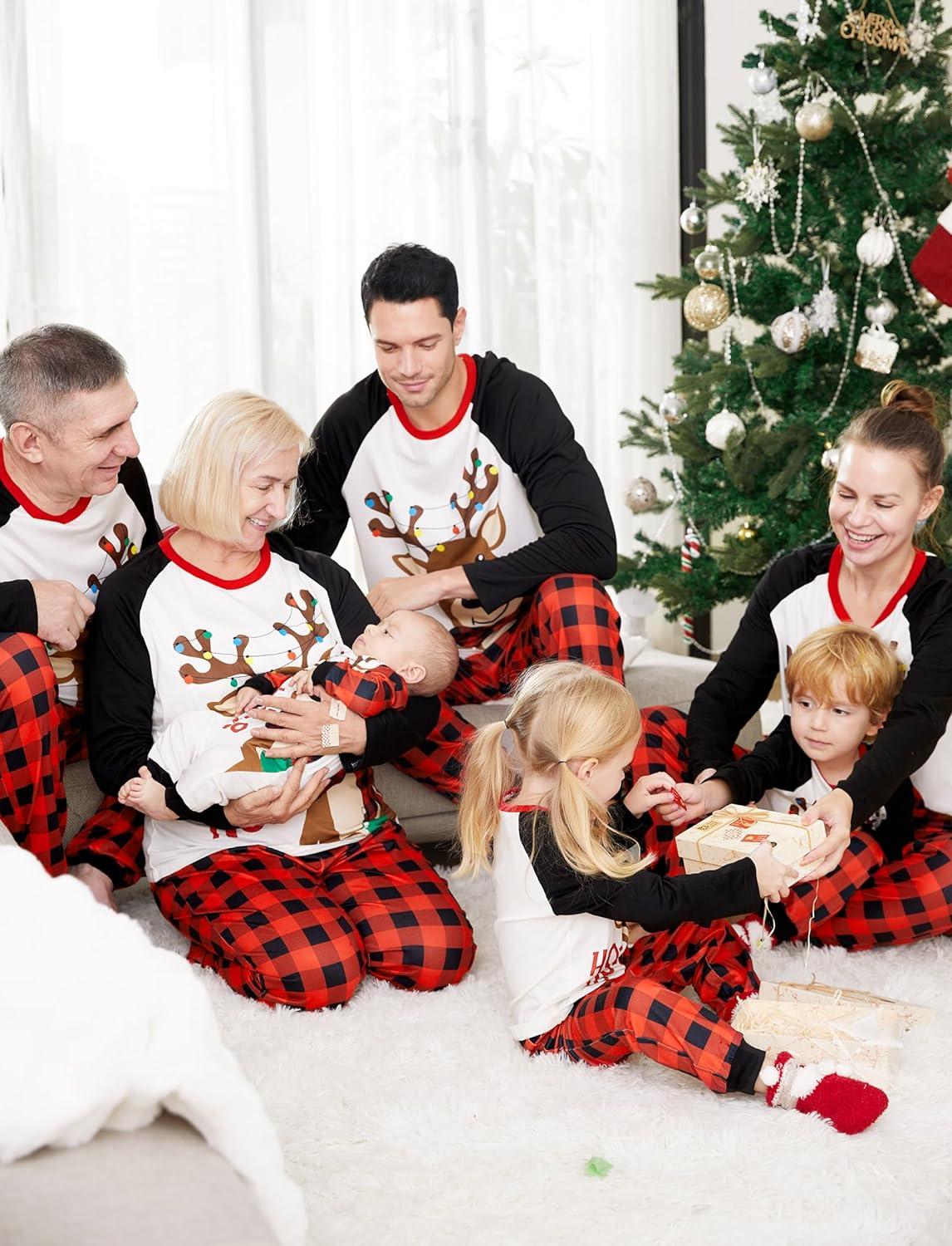 PATPAT Family Matching Christmas Pajamas Tree Snowflake and
