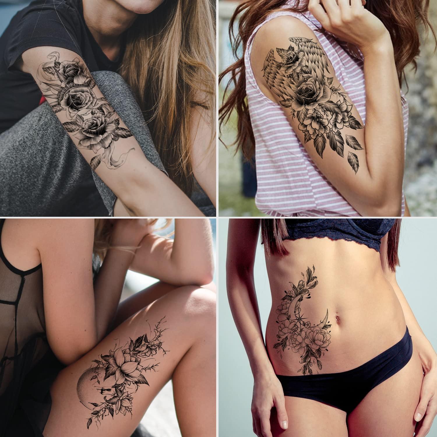 upper arm roses  Tattoos for women half sleeve, Inner arm tattoos, Arm  tattoos for women