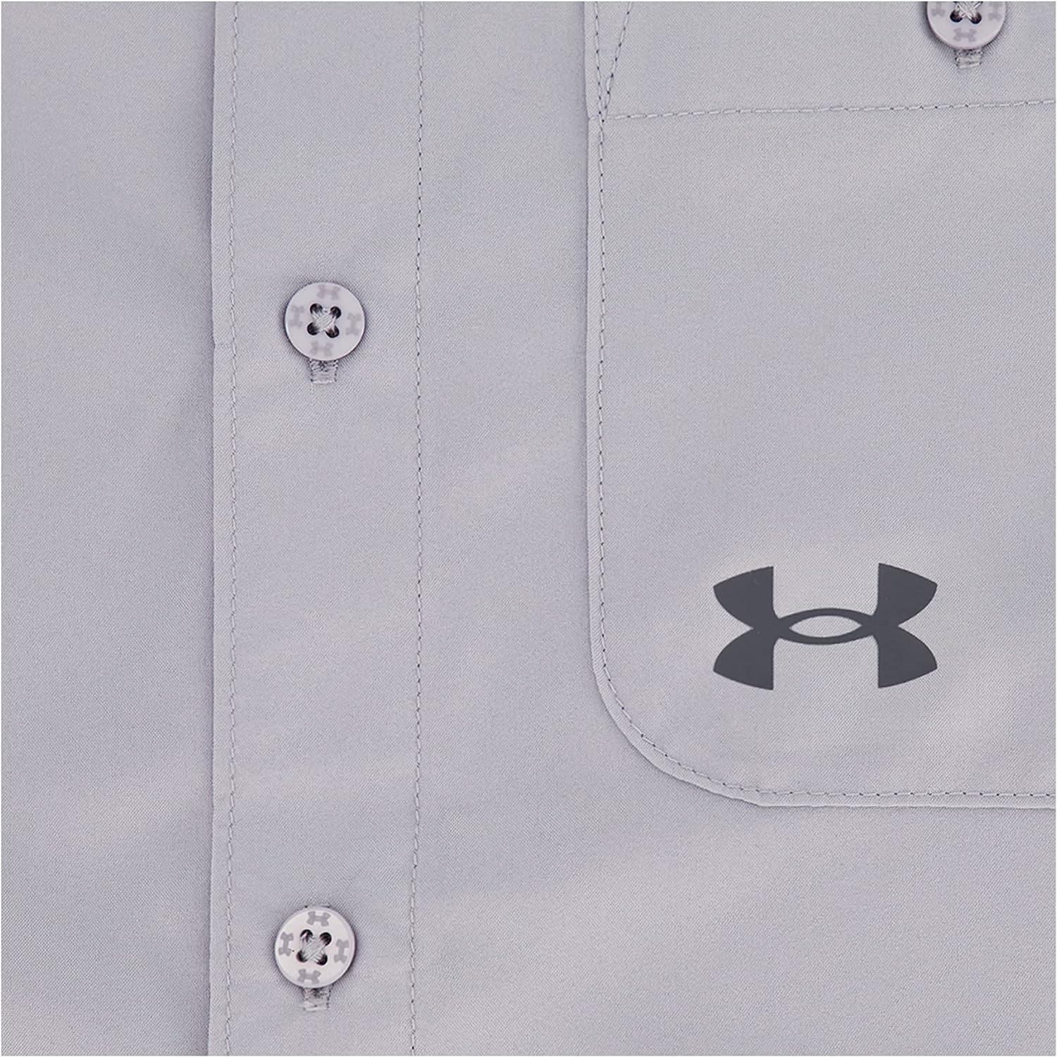 Under Armour Boys' Outdoor Short Sleeve Shirt, Woven Button Down, Collared  Neckline X-Large Mod Gray - Od