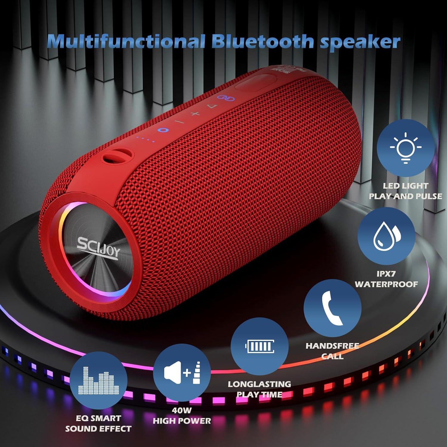 SCIJOY Bluetooth Speakers 40W Speakers Bluetooth Wireless with