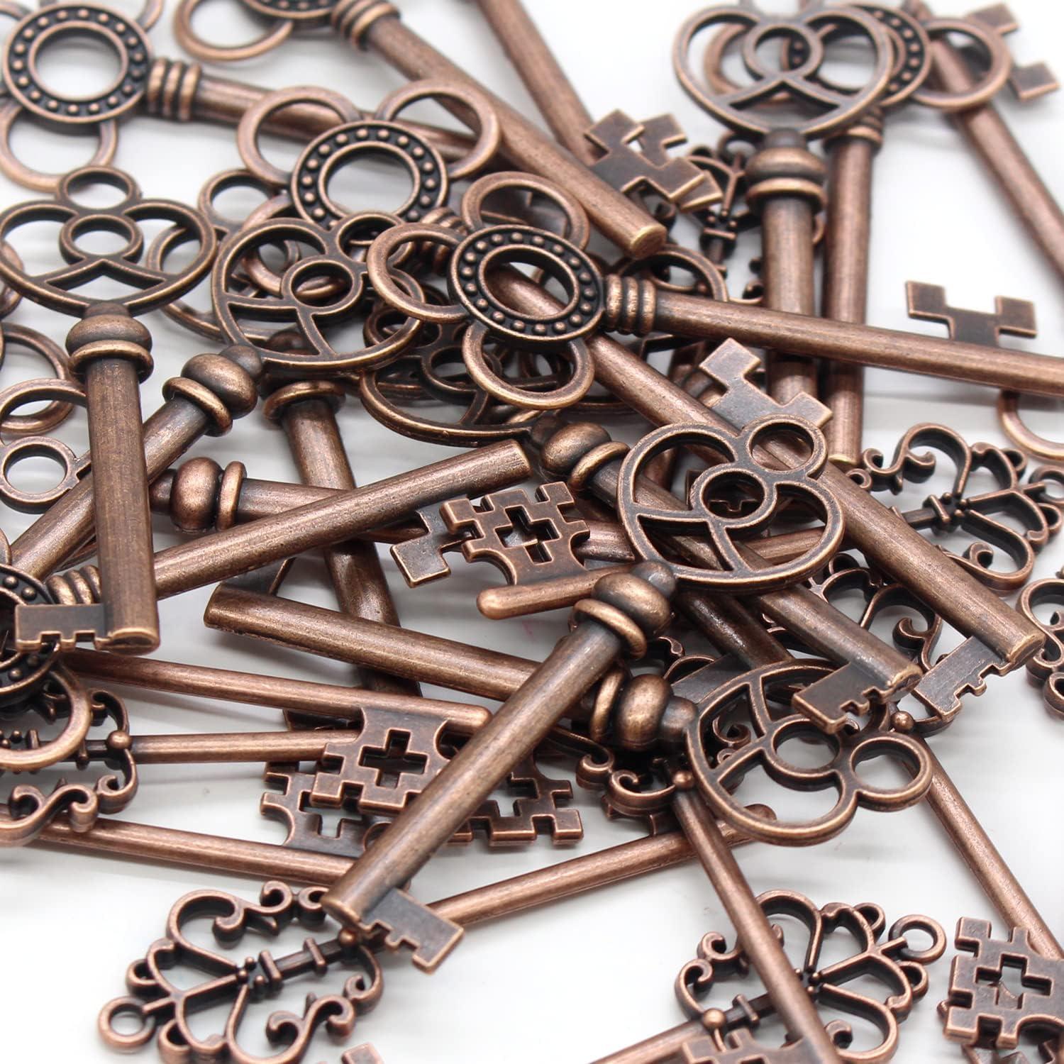 Steampunk Key Charms Pendants Skeleton Keys Assorted Bronze Silver Gold  5/10/25+
