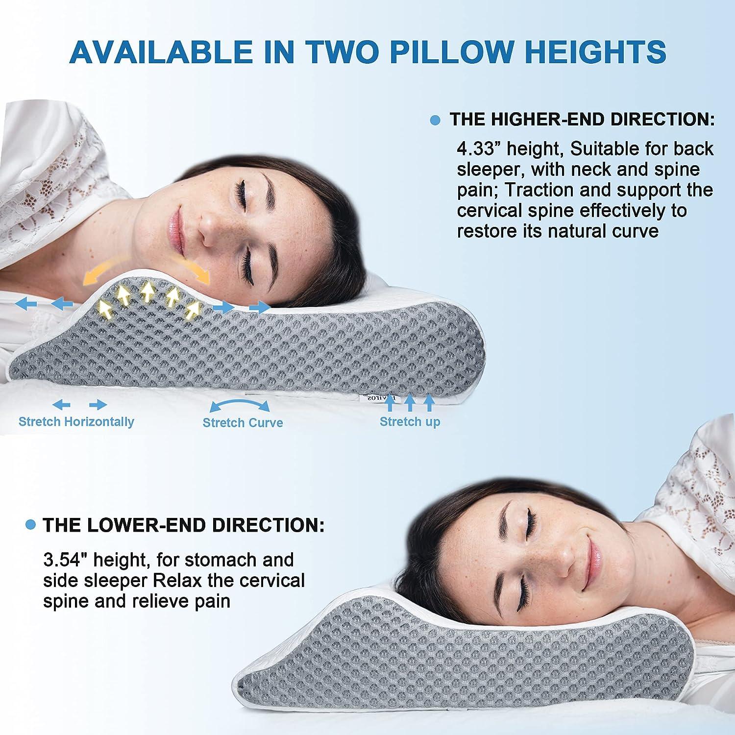 Face Up pillow; back sleeping training pillow, memory foam, standard size