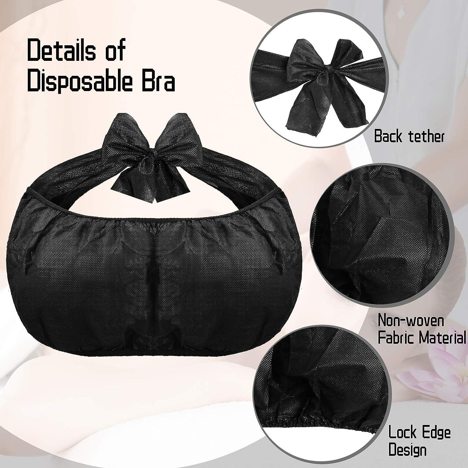  100 Pieces Disposable Bras Disposable Brassieres Non-Woven Bra  Beauty Black Disposable Bra Brassieres for Sunless Spray Tan Spa Salon Top  Garment Underwear : Beauty & Personal Care
