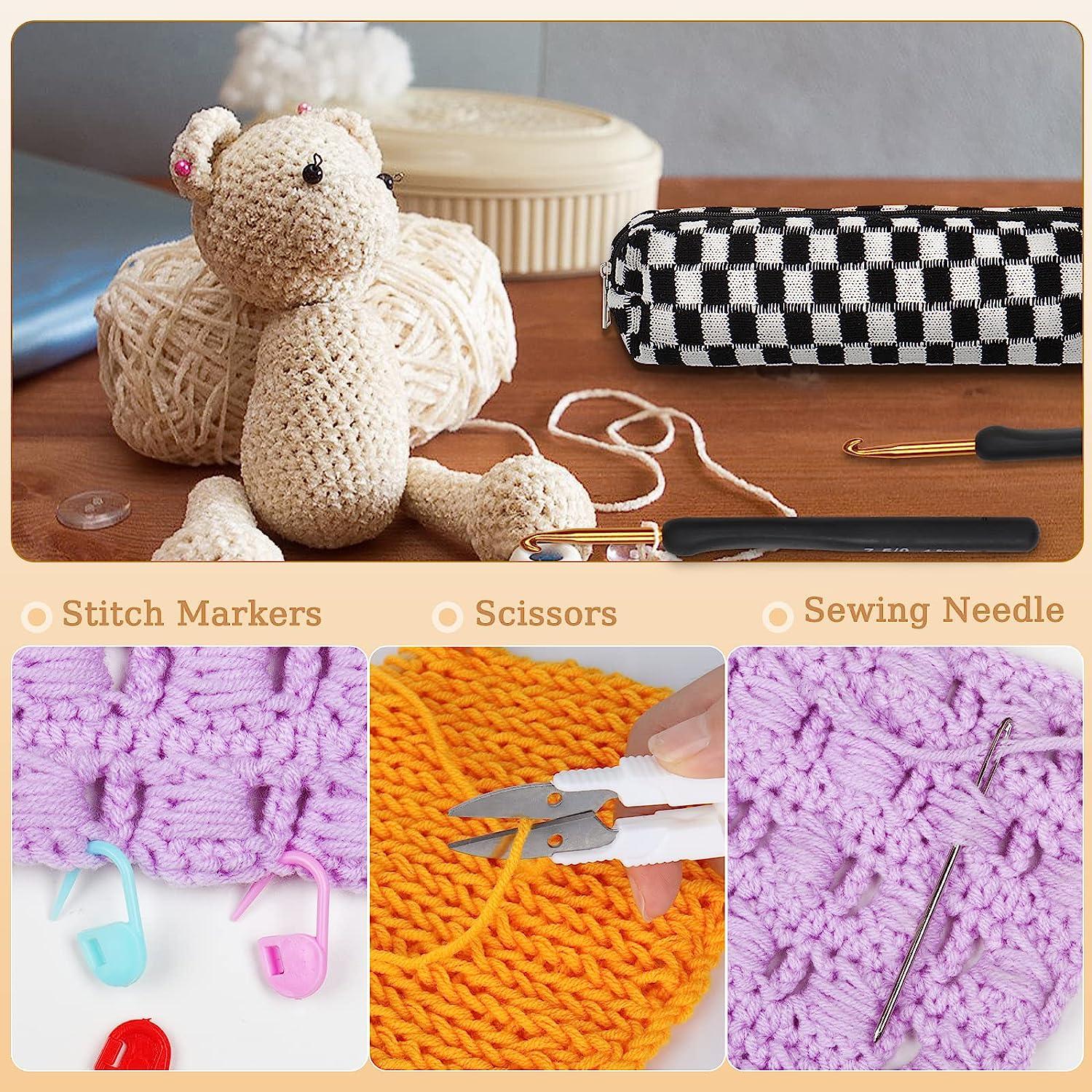 Aeelike Tunisian Crochet Kit for Beginners Adults, Starter Afghan Crochet  Hooks Kit with Yarn, 11pcs 2mm to 8mm Aluminum Afghan Hooks Craft Set and