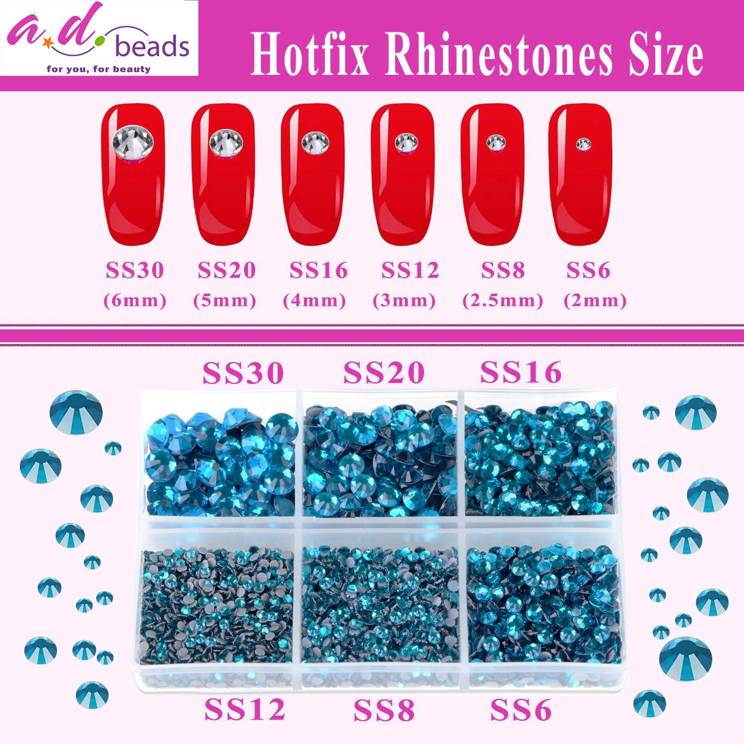 Crystal Glass Hotfix Rhinestones, for Crafts Clothes Costumes Shoes  Jewelry, Round Glass Gems
