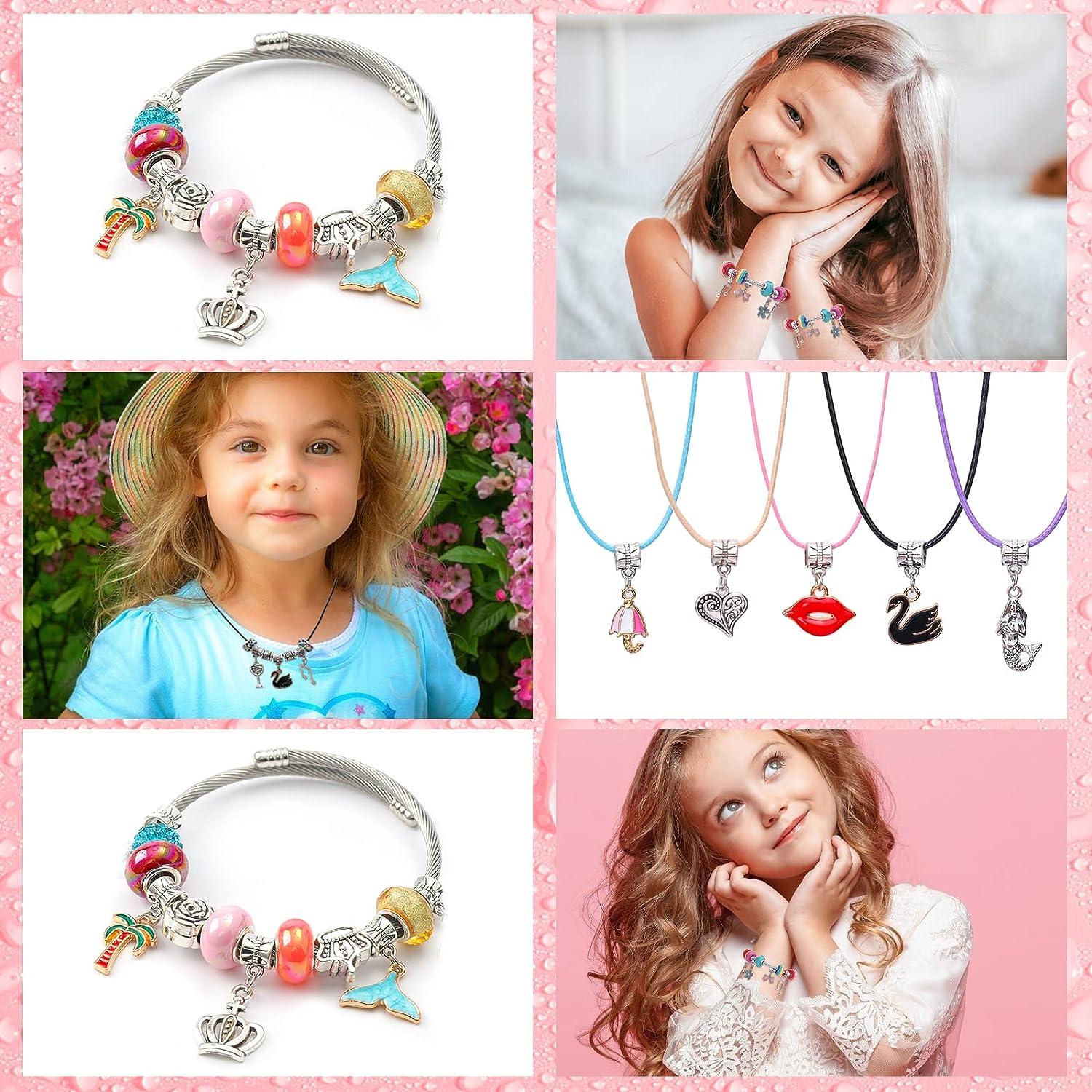Charm Bracelet Necklaces Jewelry Making Kit, Beads Necklaces Girl