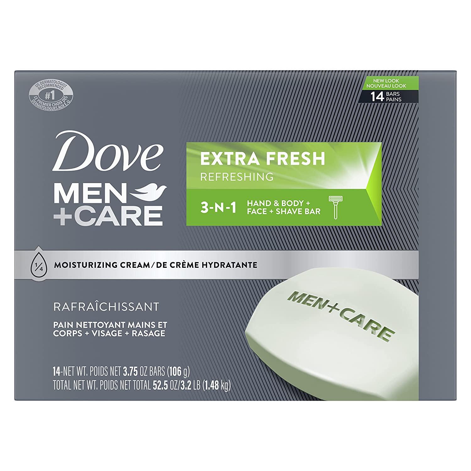 Dove Men+Care Bar 3 in 1 Cleanser for Body, Face, and Shaving Extra Fresh -  Shop Hand & Bar Soap at H-E-B