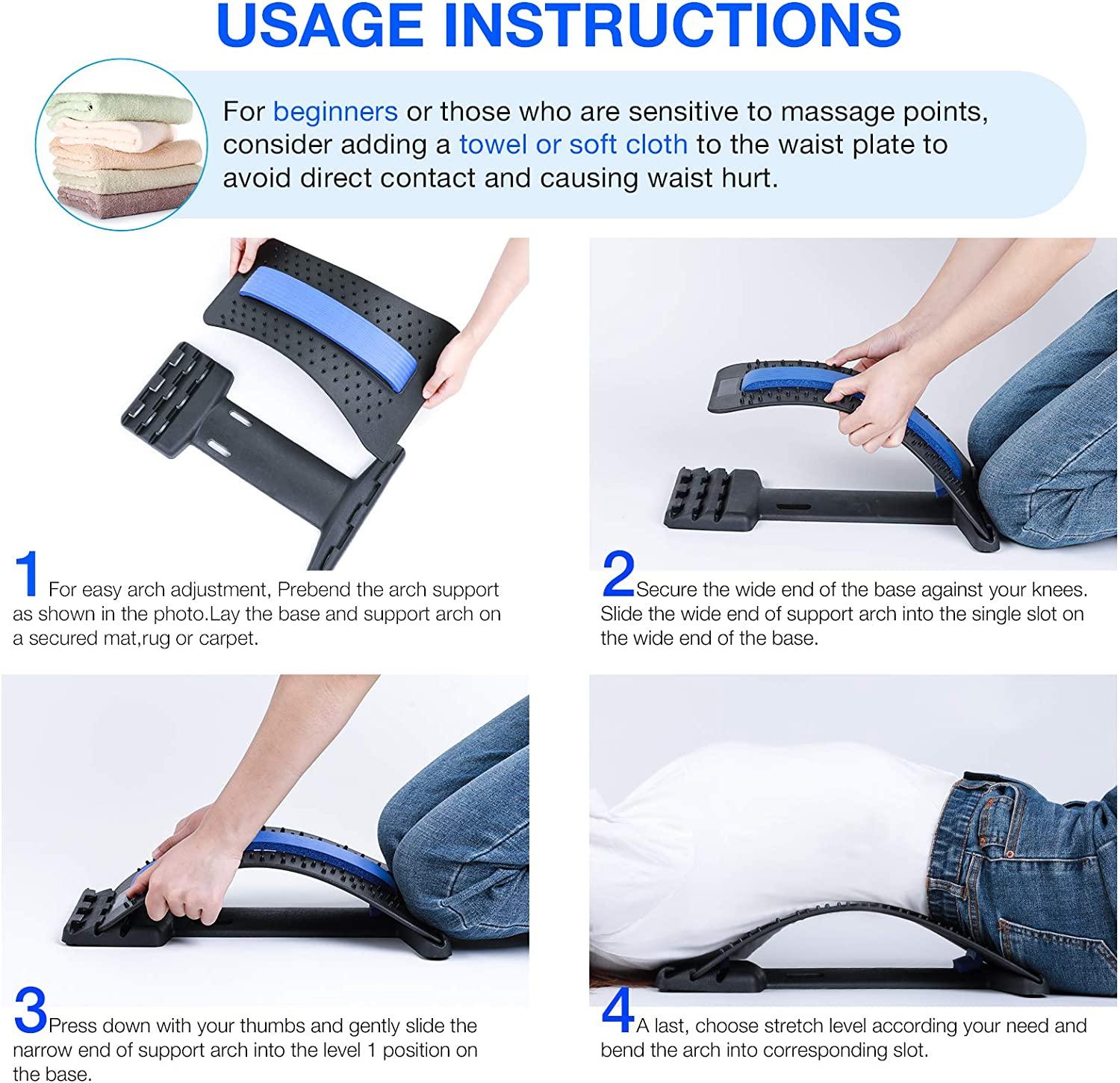 Moocoo Back Stretcher, Lower Back Pain Relief Device with Magnet,  Multi-Level Back Cracker Back Mass…See more Moocoo Back Stretcher, Lower  Back Pain