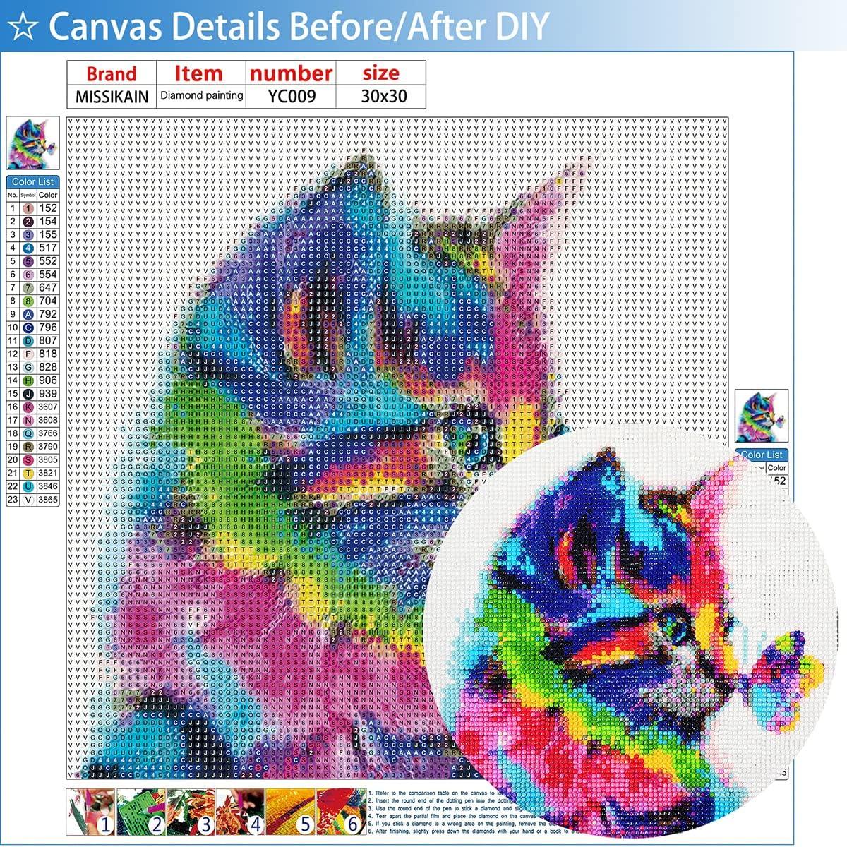 Sparkly Selections Beginner Sparkly Cat Diamond Painting Kit, Round Diamonds
