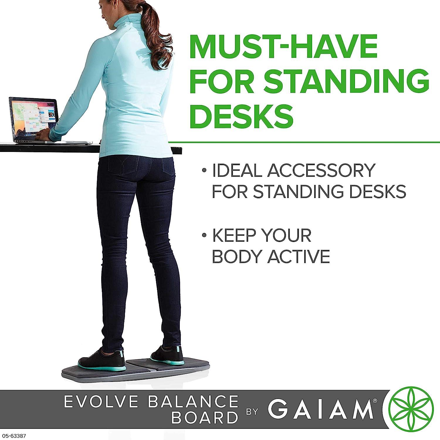 Gaiam Evolve Balance Board for Standing Desk Grey/Black