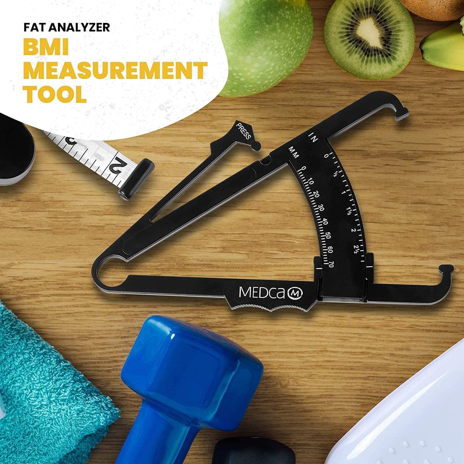  Accu-Measure Body Fat Caliper - Handheld BMI Body Fat  Measurement Device - Skinfold Caliper Measures Body Fat for Men and Women :  Health & Household