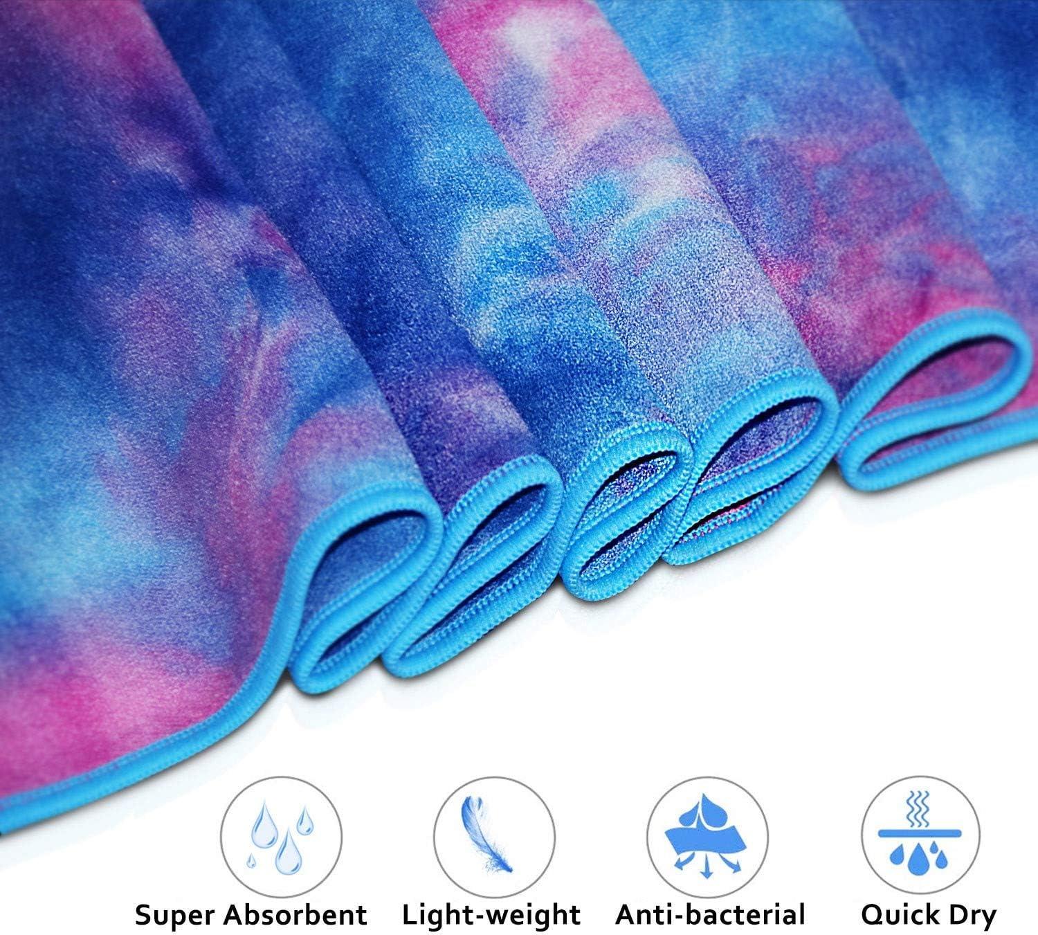 Super Absorbent Non-Slip Microfiber Hot Yoga Towel Mat - 24 x 72 in Blue