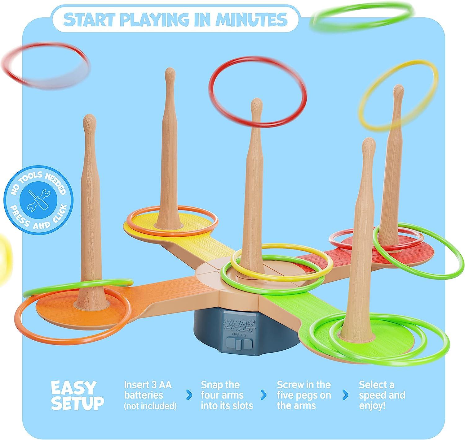 Ring Toss Game for Kids - 360° Spin Revolution - Outdoor Backyard Party  Game for The Whole Family - Camping Games for Kids Teens & Adults Ages 6+  Fun