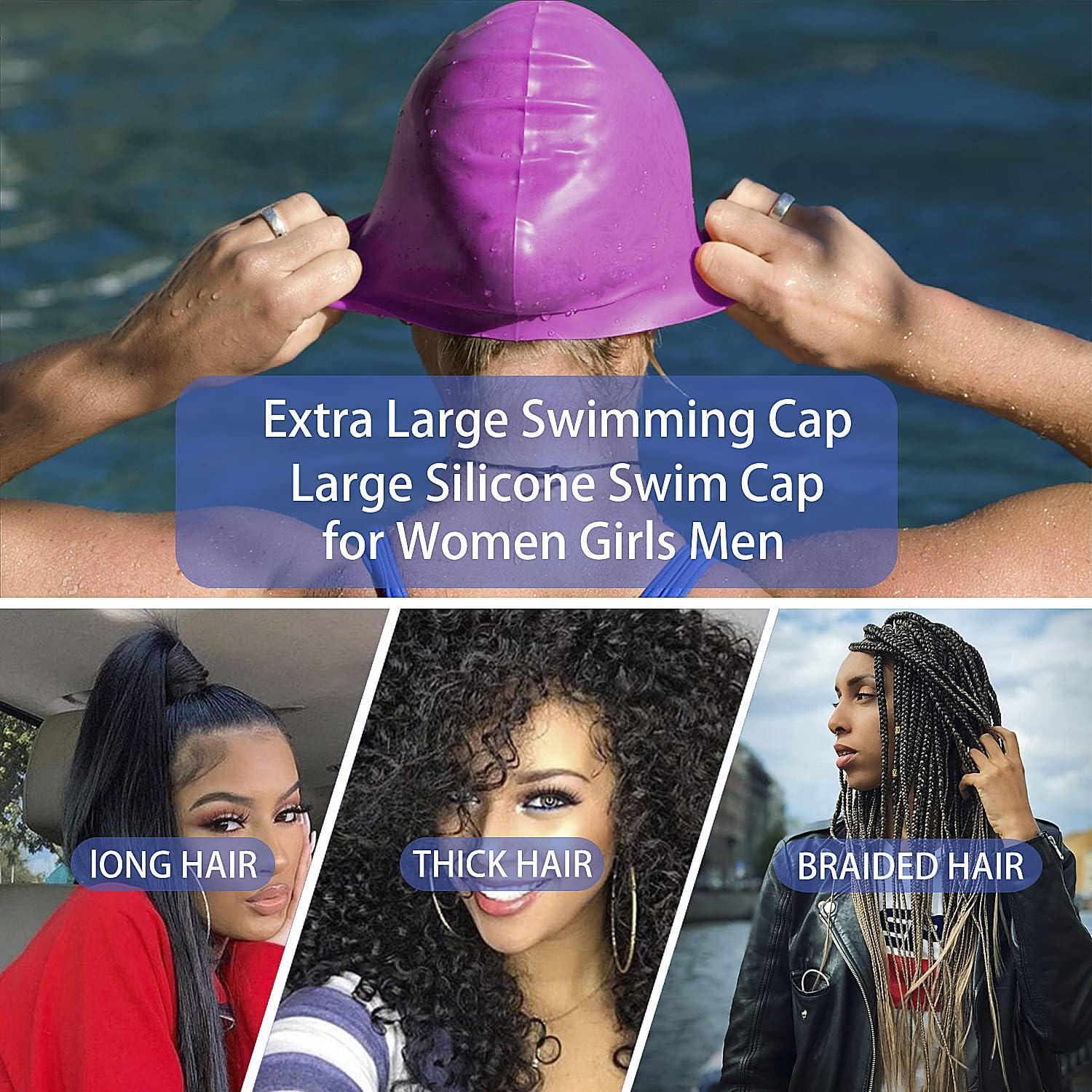 Extra Large Silicone Swim Cap For Long Hair Braids And Dreadlocks