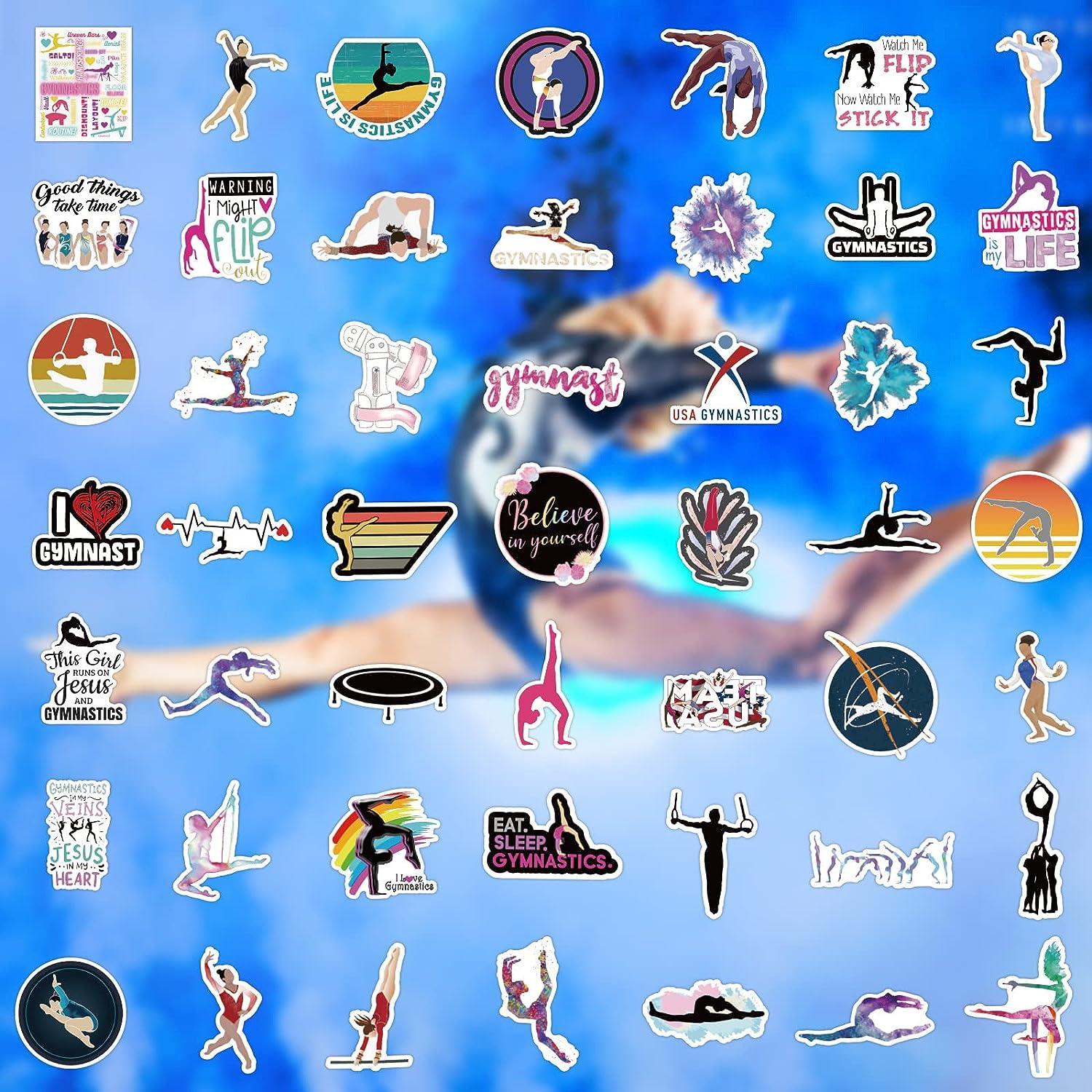 Gymnastics Stickers, Perfect Gymnastics Gifts for Girls, Anywhere You Need  Gymnastics Decals, Laptop Stickers, Water Bottles, Waterproof Durable 100%