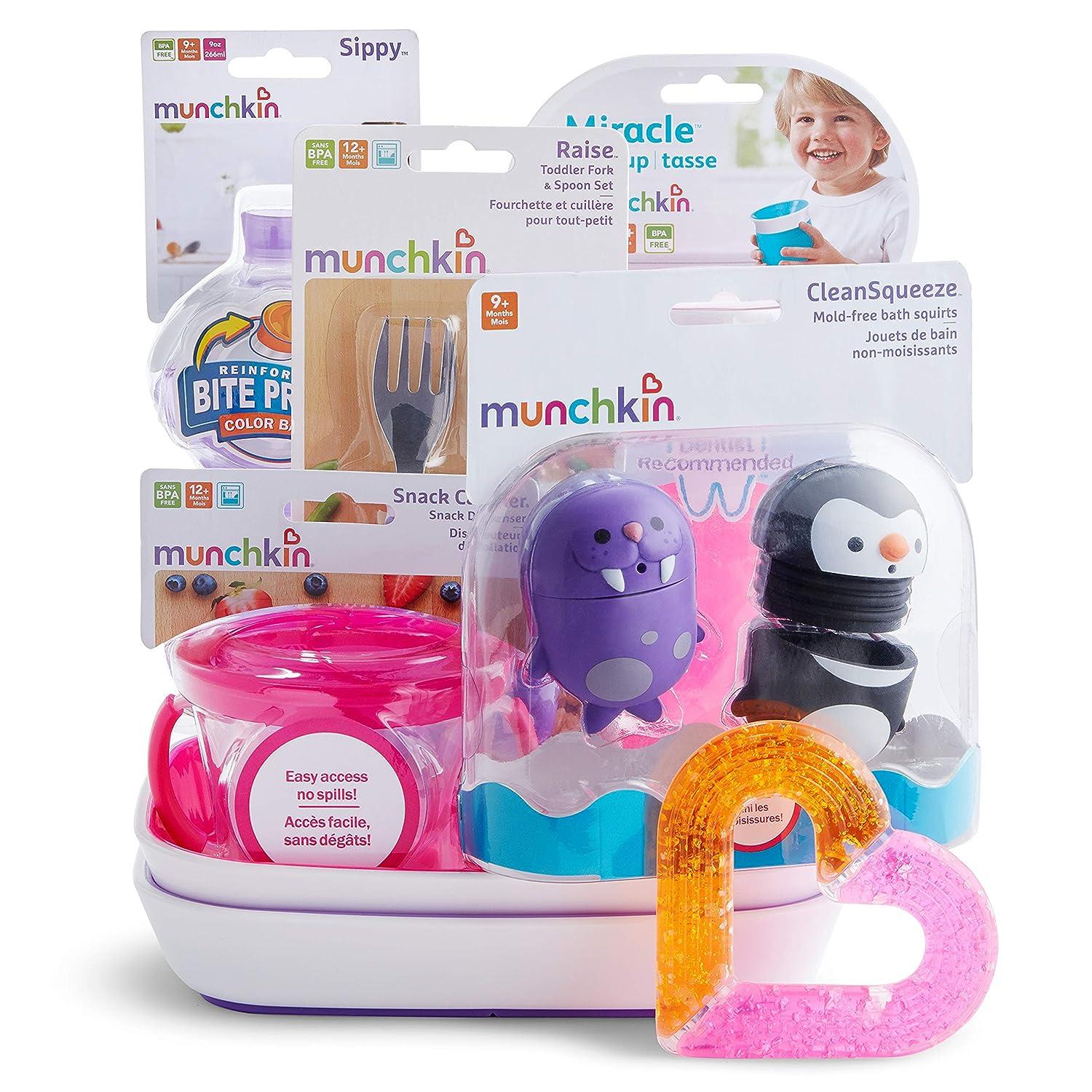 Munchkin Nibbles & Giggles Toddler Miracle Cup And Snack Catcher Feeding  Gift Set - Pink - 10oz