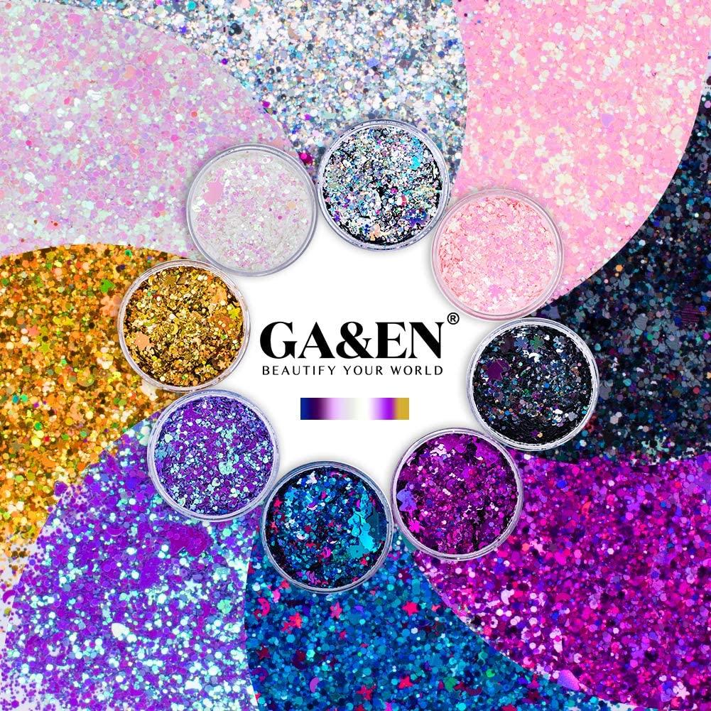 8 Jars of Cosmetic Chunky Glitter Shimmer Body Face Hair Eye Musical  Festival Carnival Dance Halloween Party Beauty Makeup Temporary Tattoos