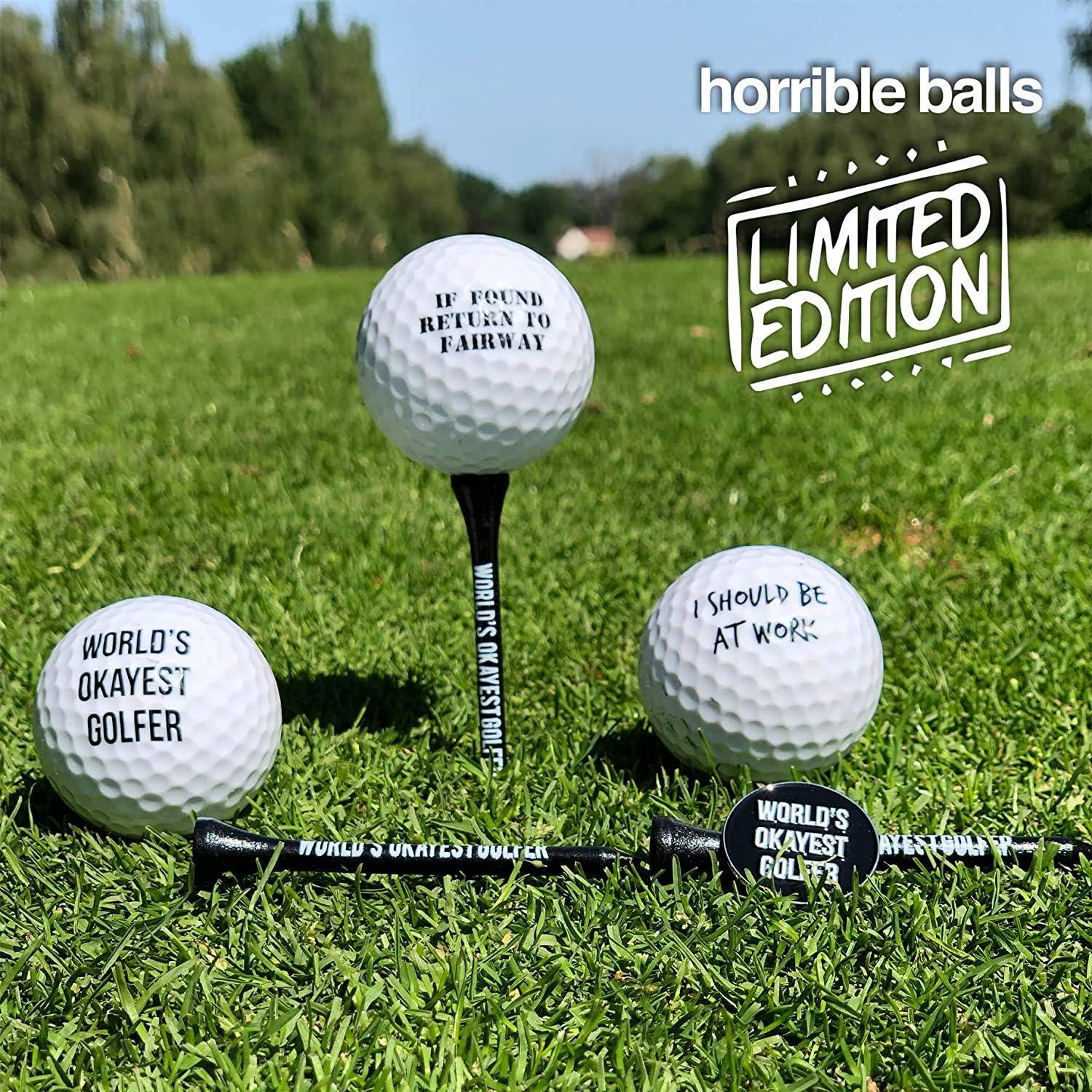 HORRIBLE BALLS Golf Funny Gift Sets- Funny Gag Novelty Present for Him for  Golfers - Offically Retired Pack
