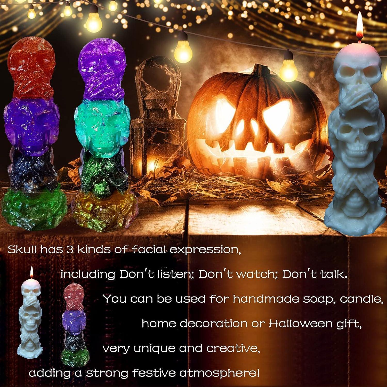 solacol Candle Decorations for Candle Making Silicone Halloween Skull  Candle Making Aromatherapy Soap Wax Resin Mould Candle Molds for Candle  Making Candle Wax for Candle Making 