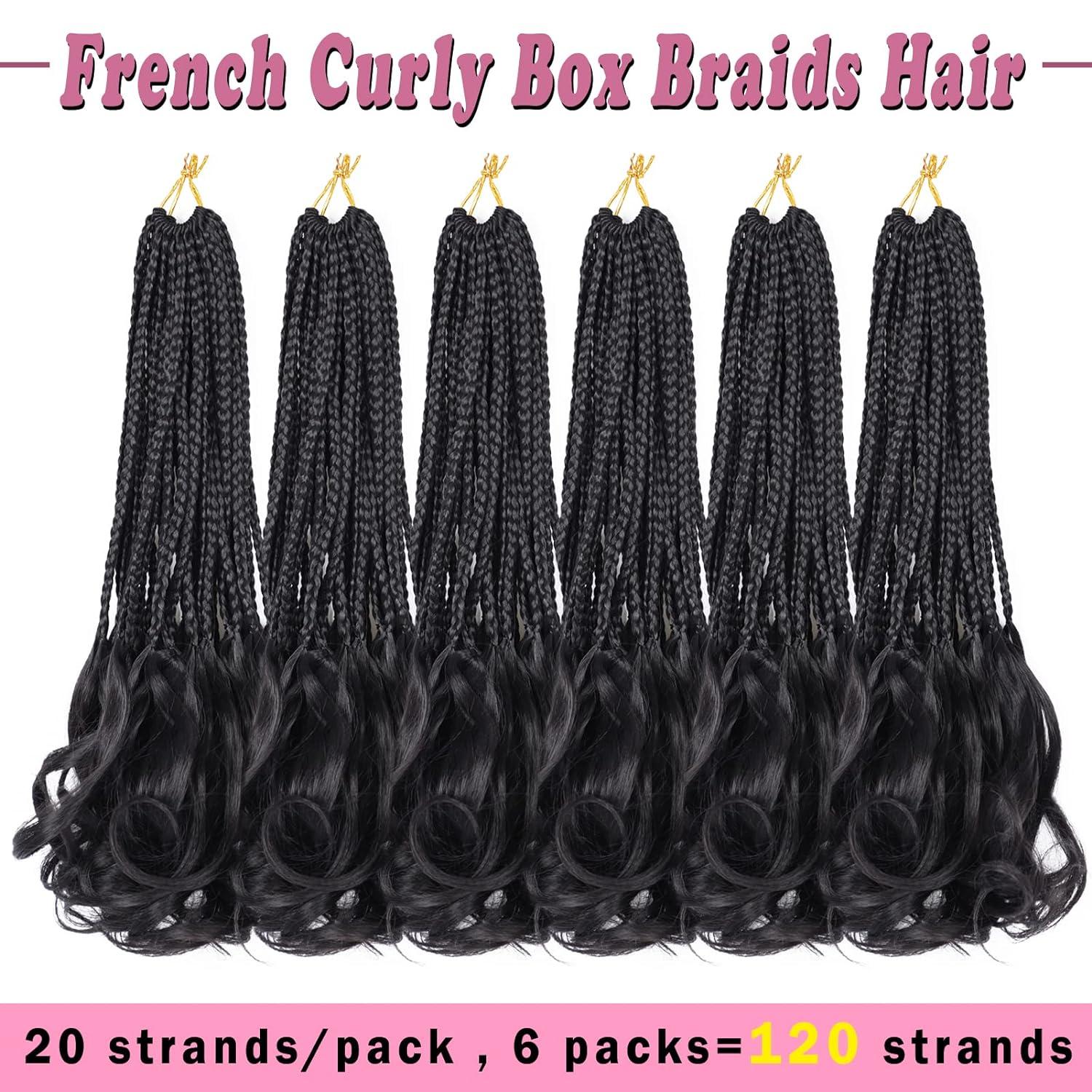 French Curl Crochet Braids 22 Inch 6 Packs Goddess Box Braids Crochet Hair  Pre Looped French Curly Braiding Hair Crochet Box Braids With Curly Wavy