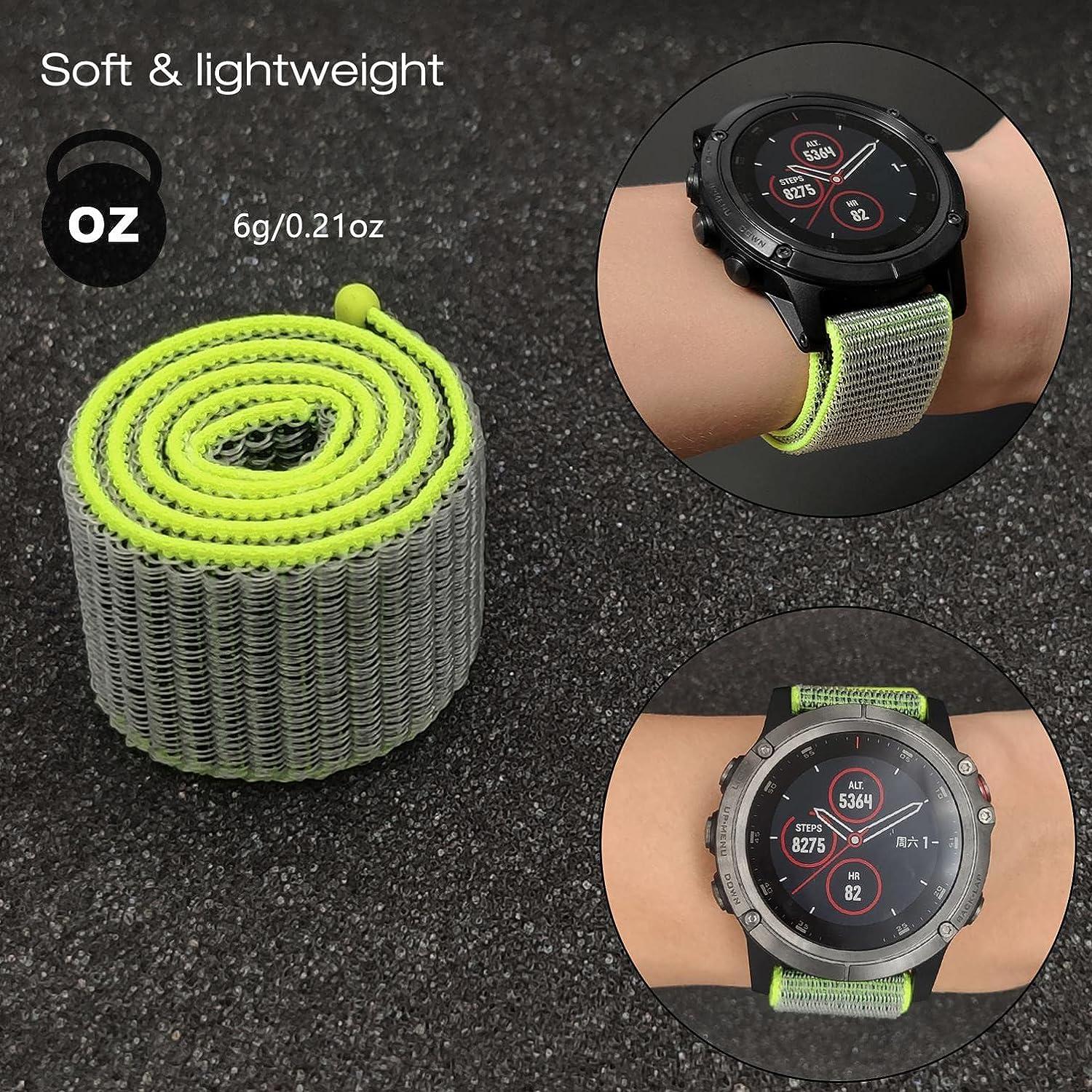 Lightweight Nylon Sport Breathable Wristband Strap for Garmin Fenix 6X/Fenix  6