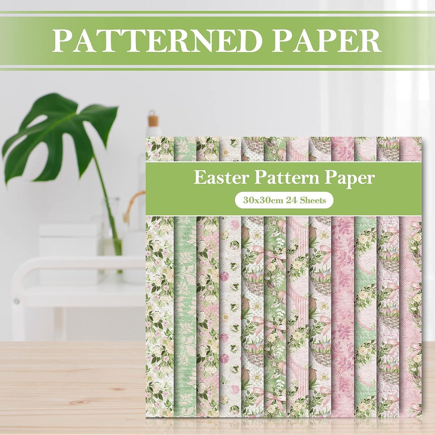 Whaline 12 Designs Spring Easter Pattern Paper 24 Sheet Vintage Floral  Pastel Scrapbook Paper Double-Sided Decorative Craft Paper Folded Flat for  Easter Card Making Scrapbook Photo Decor 30 x 30cm