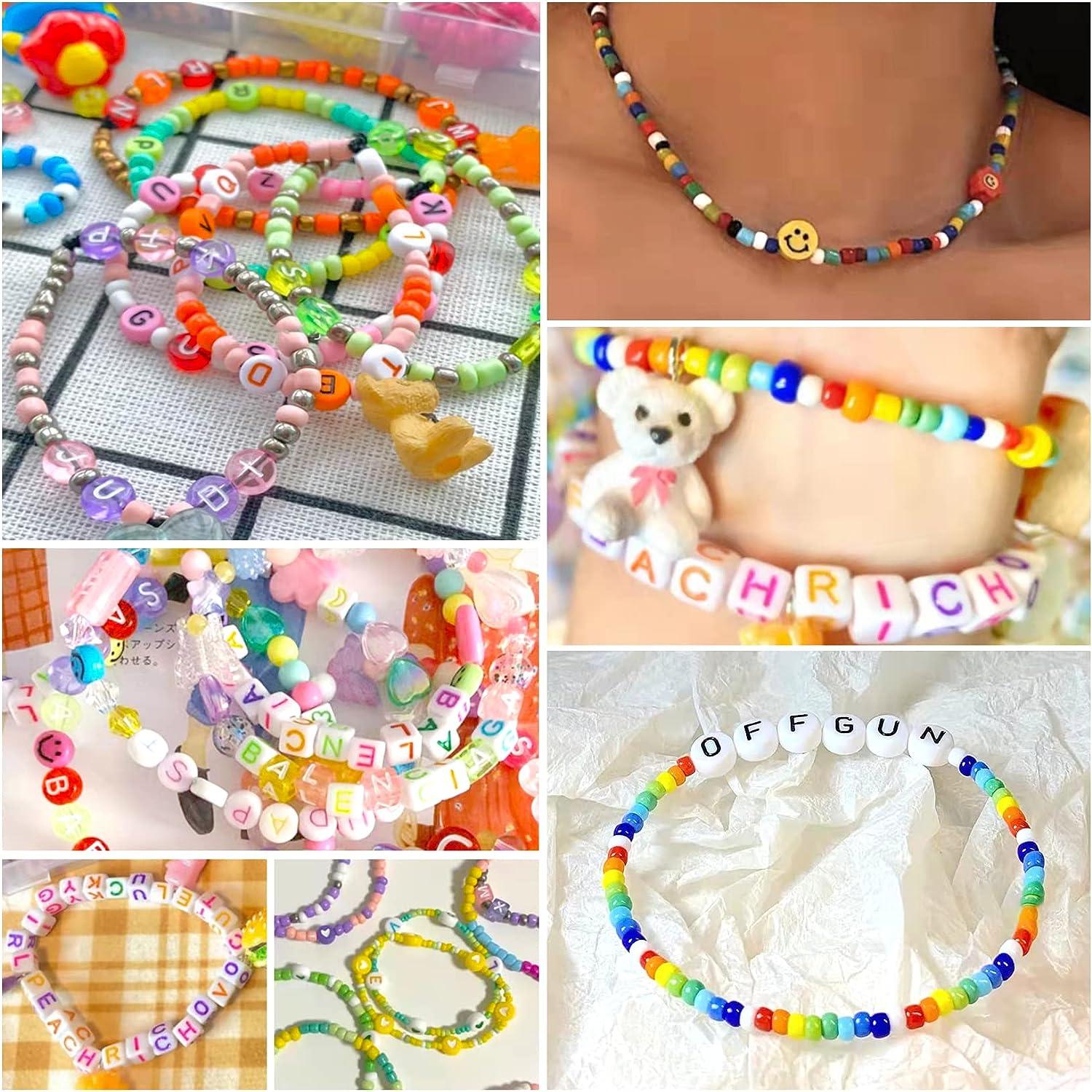 Friendship Bracelet Kit with Alphabet Beads, Floss, String