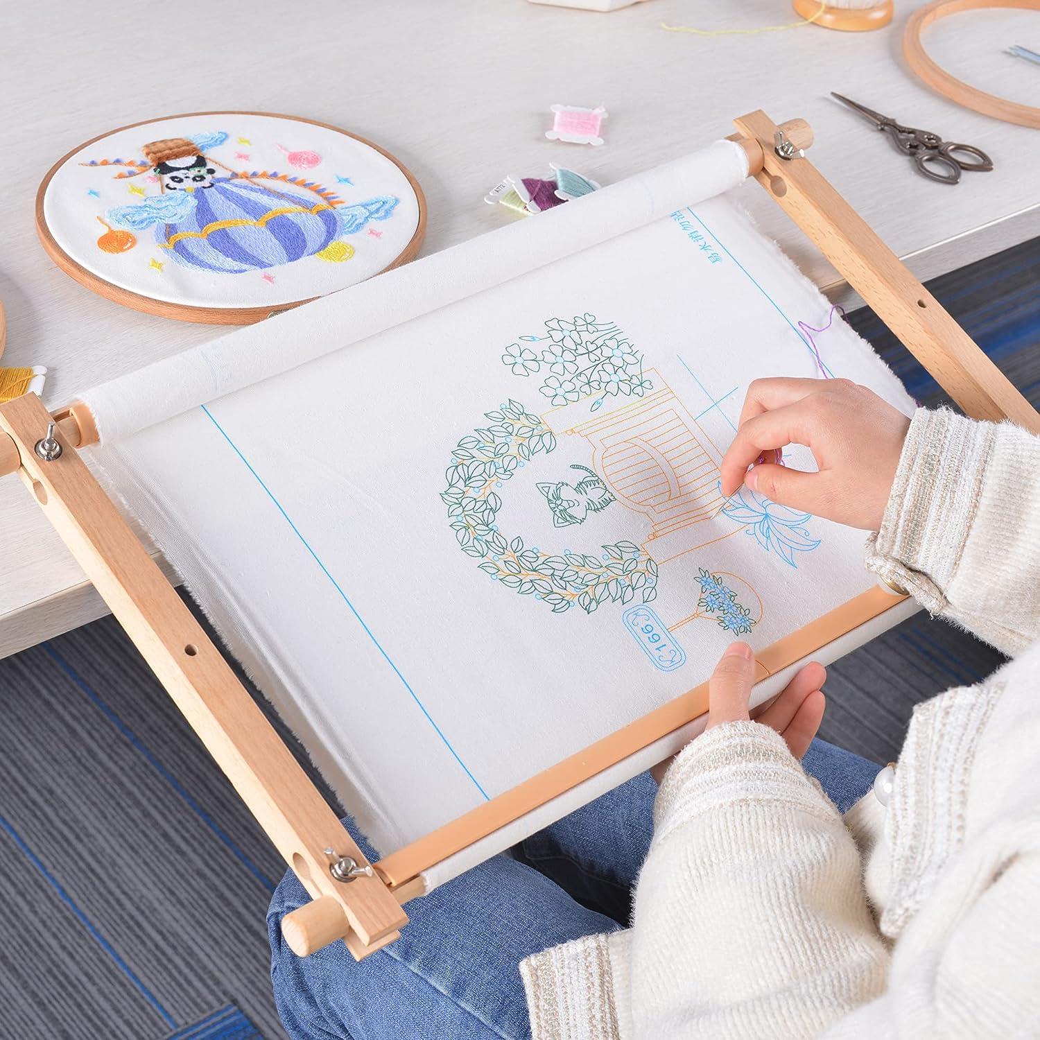Embroidery Scroll Frame Lap Stand (2P) Adjust Cross Stitch Frame Stand  Rotated Lap Embroidery Stand Lap ,Embroidery Scroll Frame Suitable for  Cross