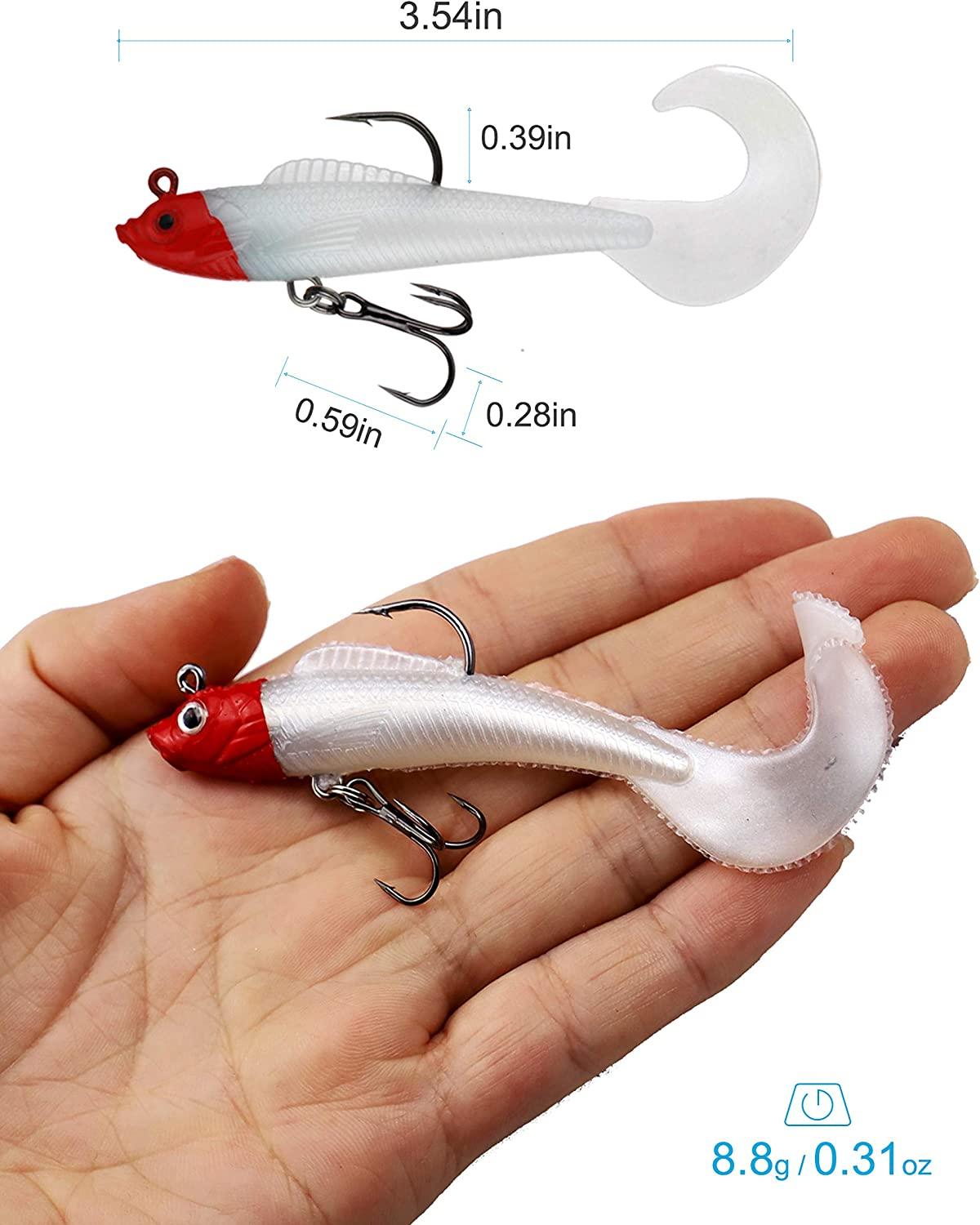 Jig Head Soft Plastic Fishing Lures with Hook Sinking Swimbaits