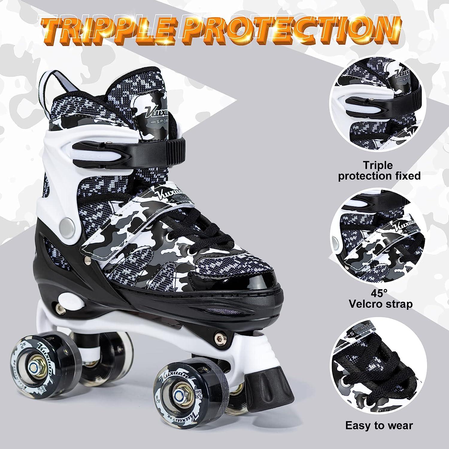 Kuxuan Skates Boys and Girls Camo Adjustable Roller Skates with