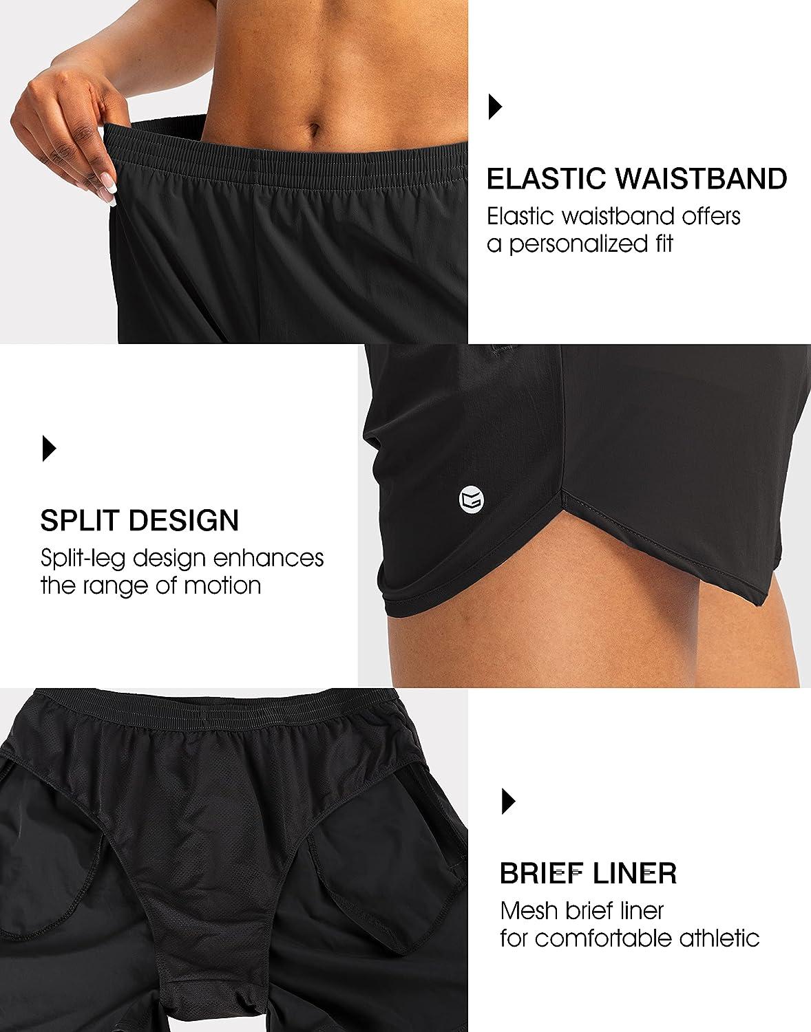 G Gradual Women's Running Shorts 3 Athletic Workout Shorts for Women with  Zipper Pockets