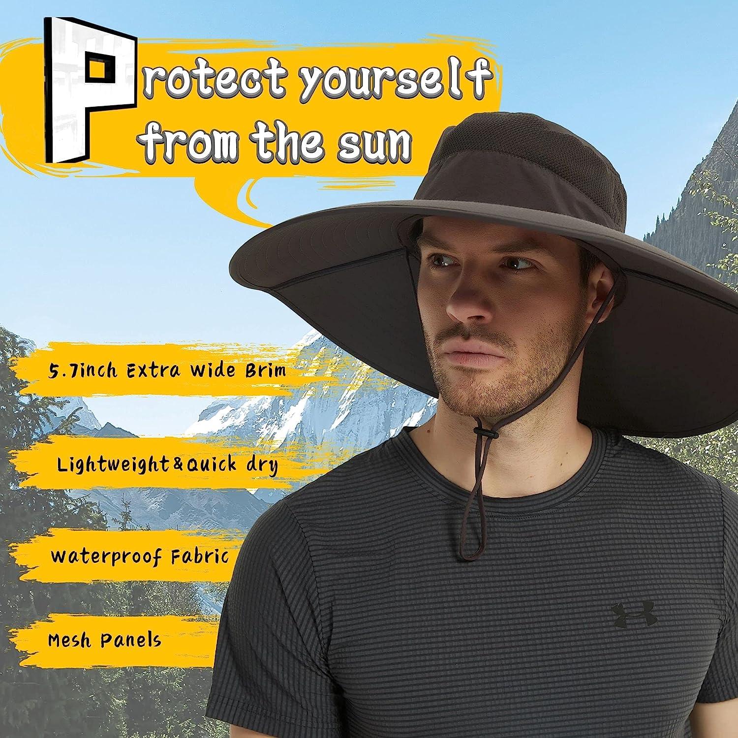 HLLMAN Super Wide Brim Sun Hat-UPF 50+ Protection,Waterproof Bucket Hat for  Fishing, Hiking