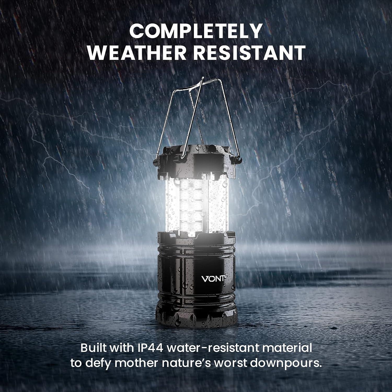 2 Pcs LED Solar Collapsible Camping Lantern, Super Bright Portable Survival  Lanterns, Must Have During Hurricane, Emergency, Storms, Outages, Original
