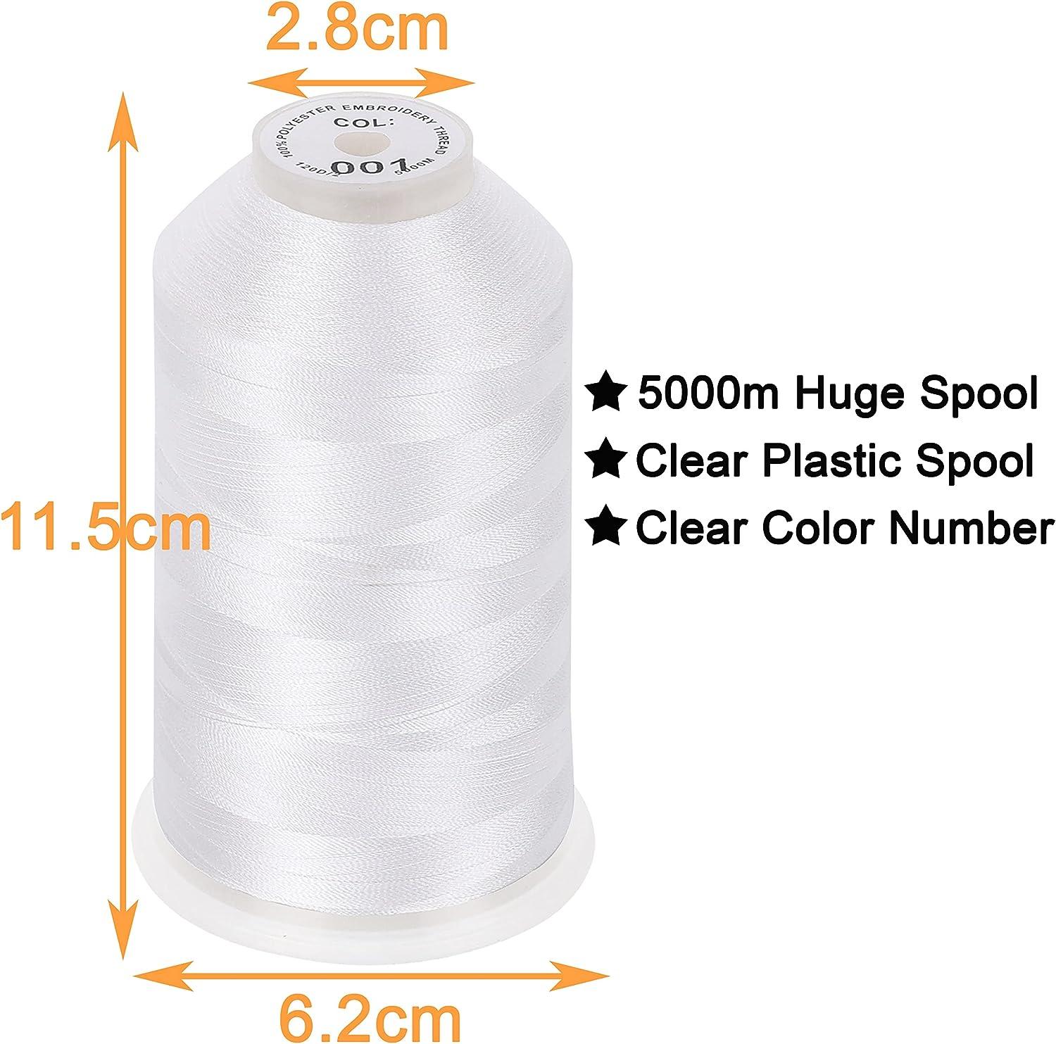 New brothread - 2 Huge Spools 5000M Each Polyester Embroidery