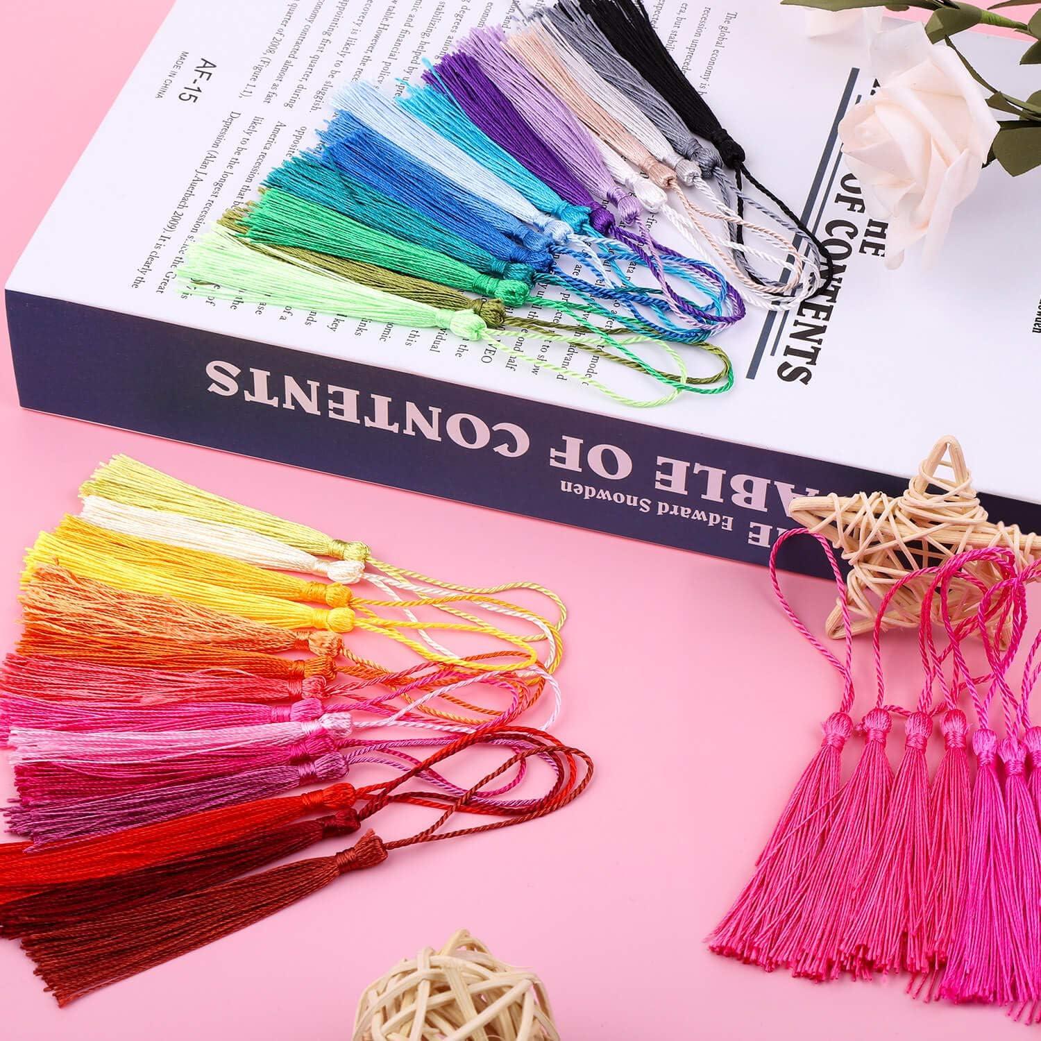 Tassels for Jewelry Making 120 Pieces Keychain Tassel Charms Silky