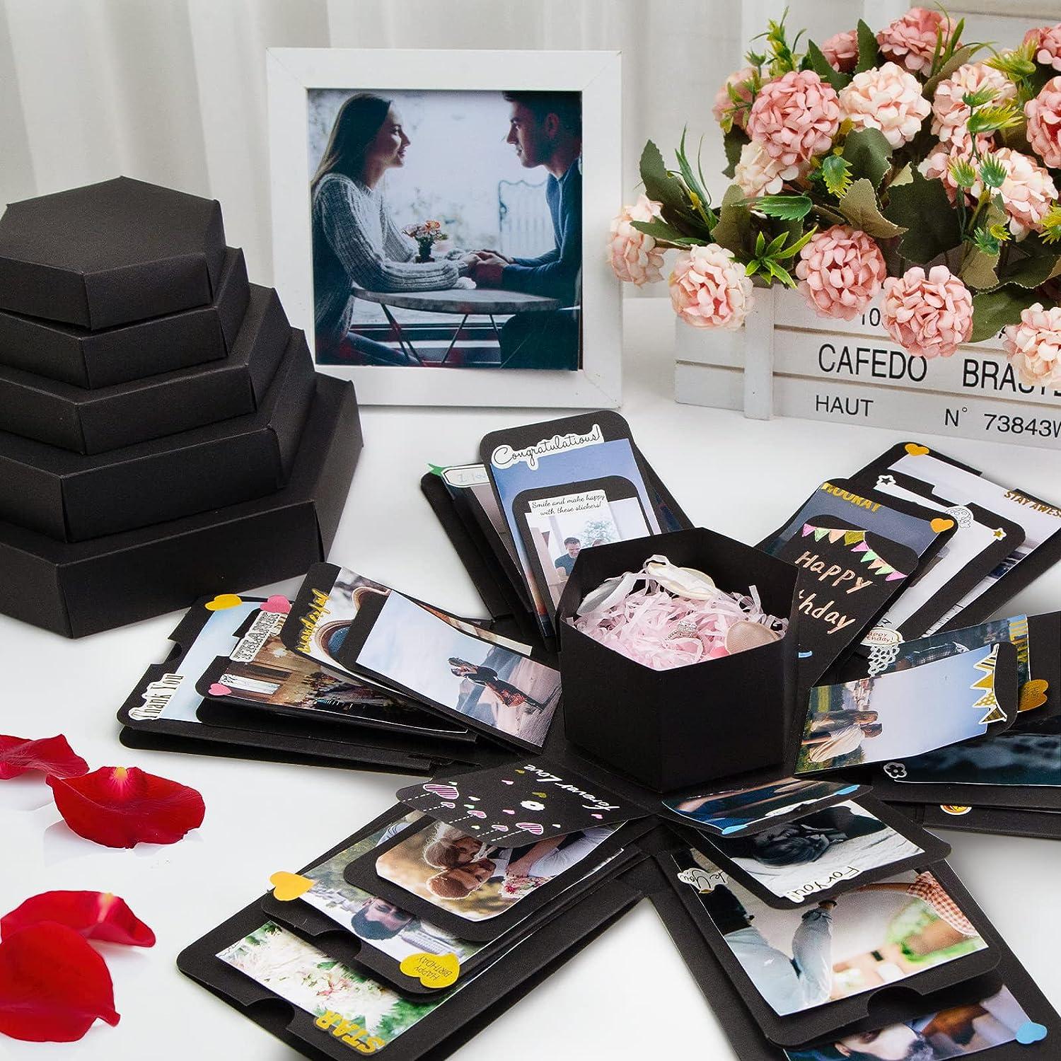 Explosion Gift Box,DIY Photo Album Scrapbooking,Surprise Love Box for  Wedding Anniversary,Birthday Party