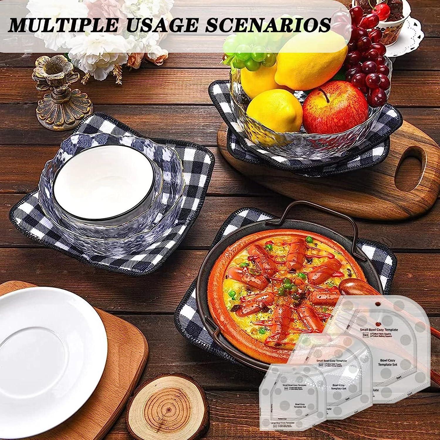Grehge Pattern Template, Bowl Cozy Template Cutting Ruler Set,DIY Kitchen  Art Craft Sewing Templa