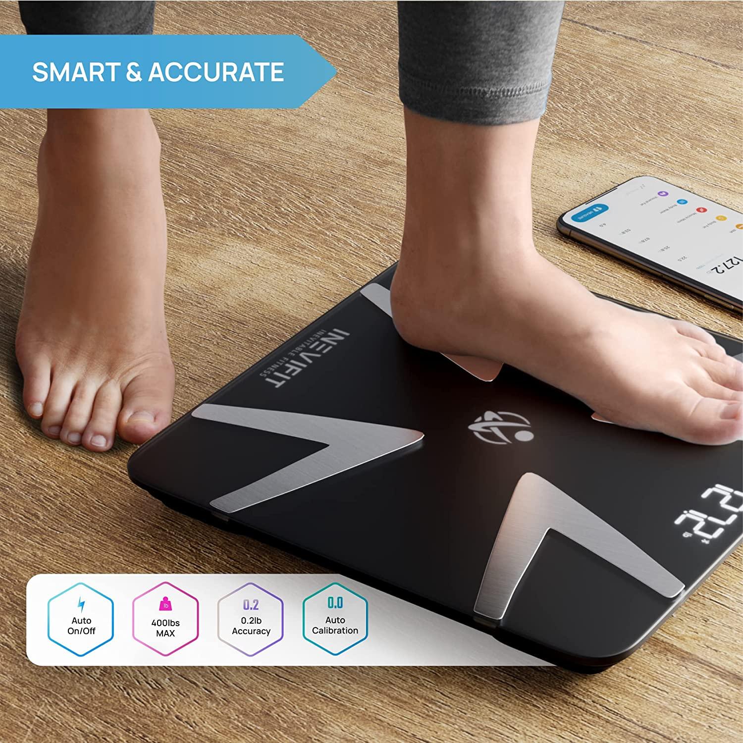 INEVIFIT Body Fat Scale, Highly Accurate Digital Bathroom Body Composition  Analyzer, Measures Weight, Body Fat, Water, Muscle, BMI, Visceral Levels 