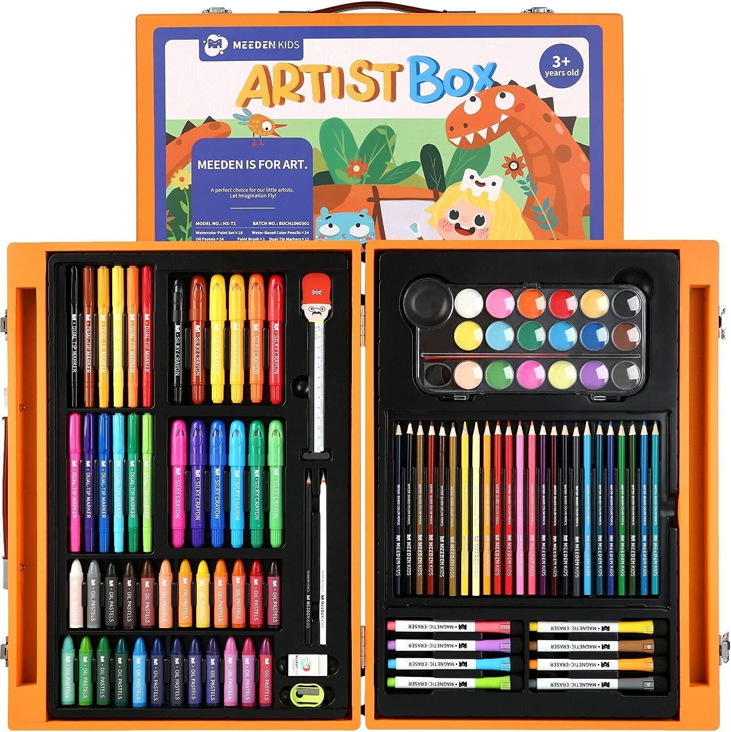 Kids Art Set Sketch Crayons Markers Color Pencils Paint Case