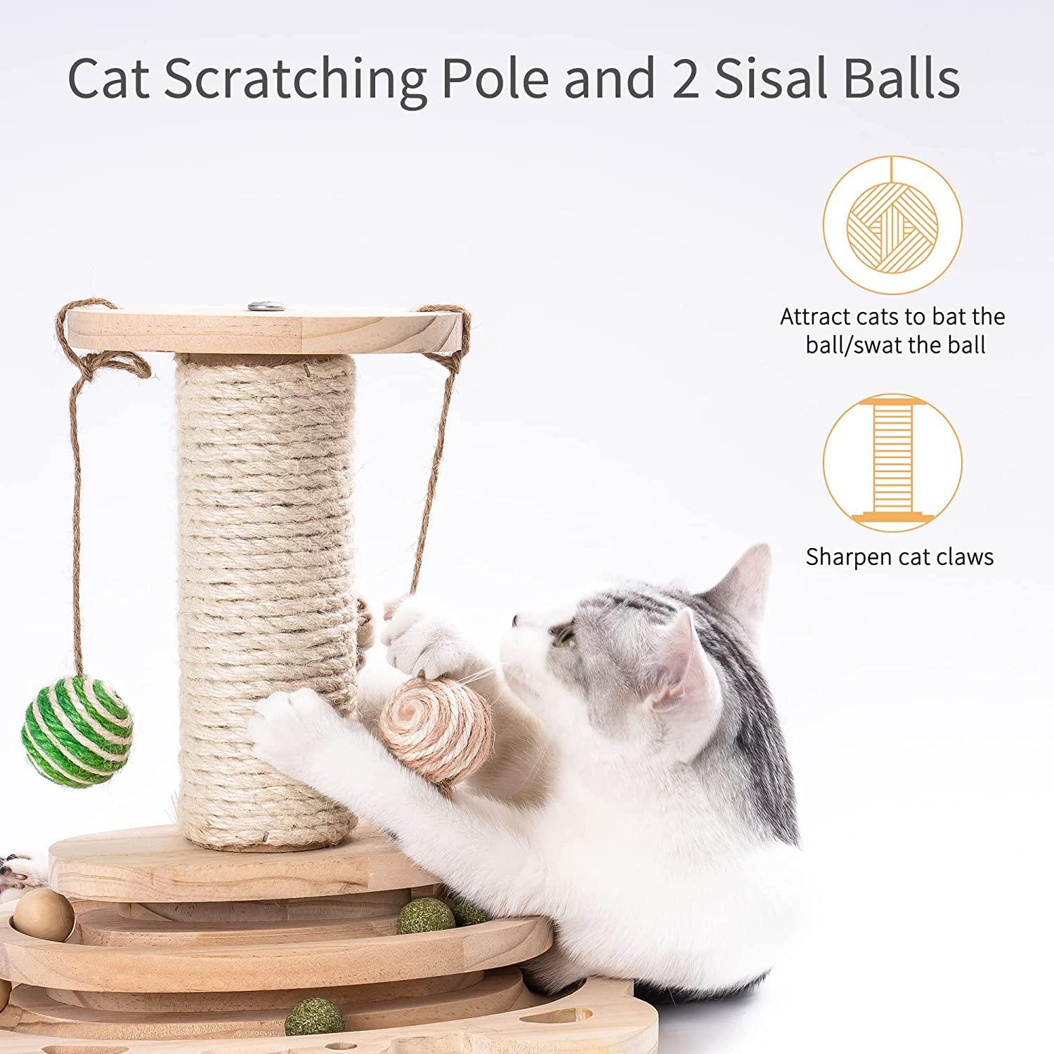 1 Layer Cat Scratch Pad Interactive Cat Toys With 5 Interactive Balls