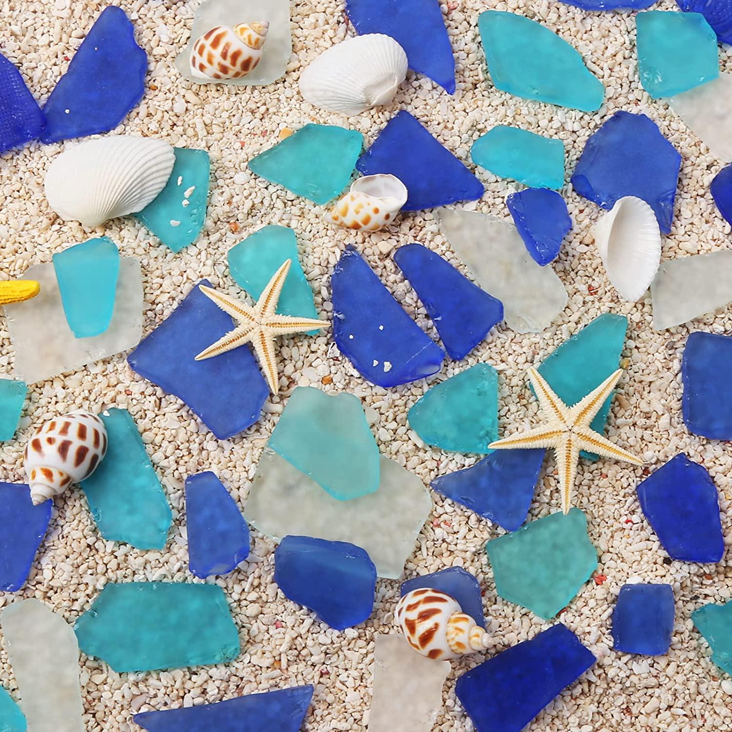 Sea Glass 11 Ounces Metallic Silver Sea Glass - Bulk Seaglass Pieces for  Beach Decor & Crafts