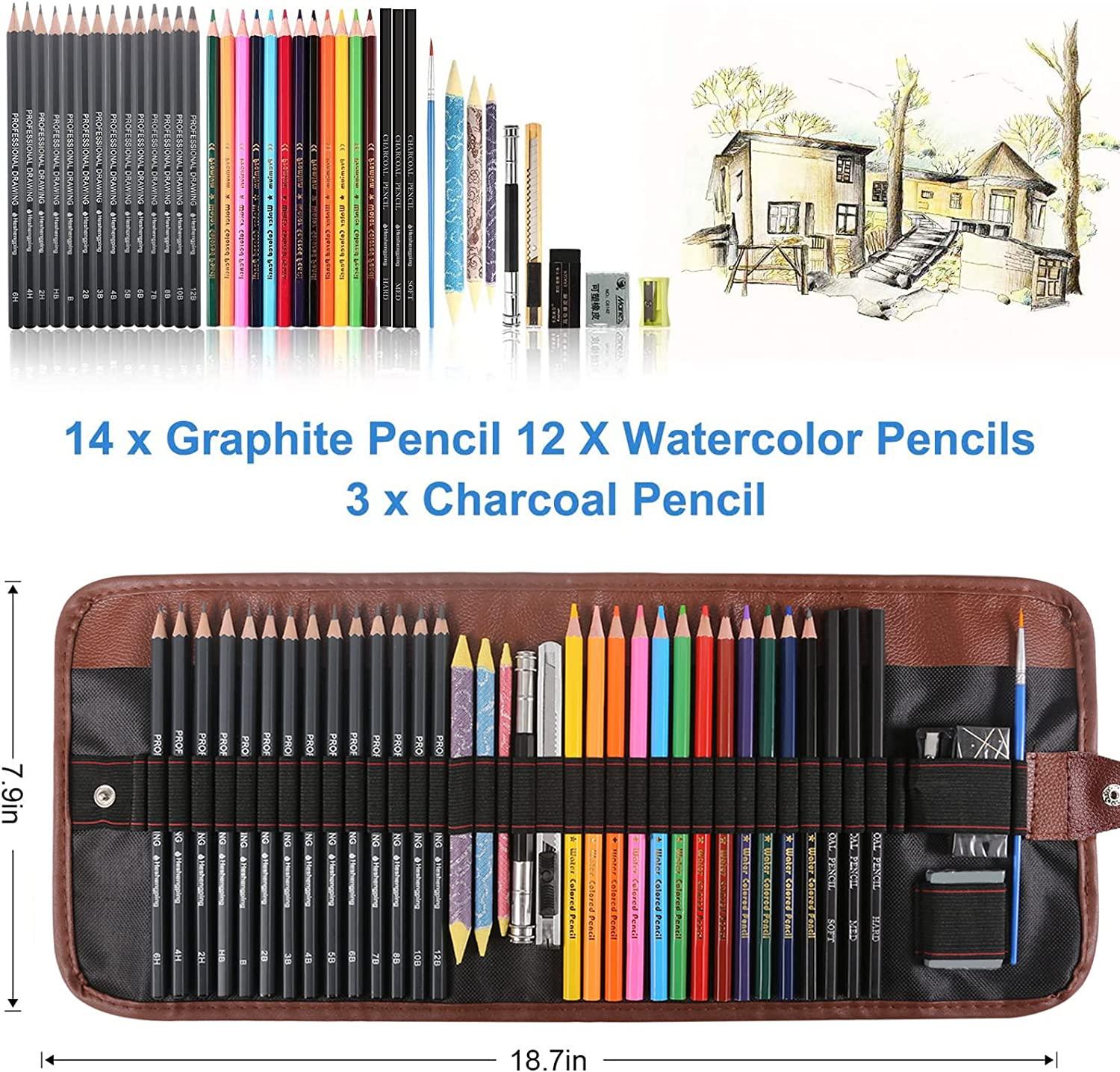 12 Pieces Art Drawing Graphite Colorful HB Pencils,Students Writing  Stationery School Supplies,Ideal for Drawing Art, Sketching, Shading,  Artist