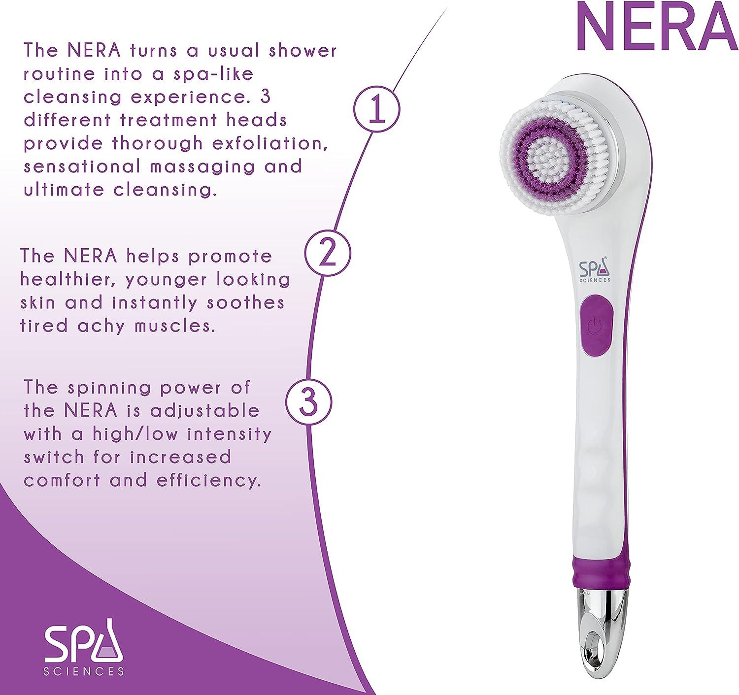 Spa Sciences Nera- 3-in-1 Shower Body Brush with USB