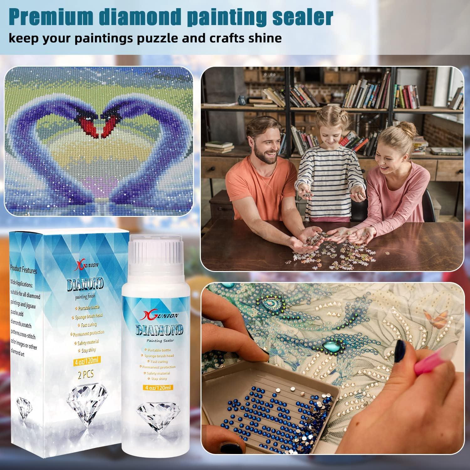  Diamond Painting Sealer,5D Diamond Painting Glue 120ML with  Sponge Head,Shine Effect Sealer for Diamond Painting and Puzzle (4 OZ) :  Arts, Crafts & Sewing