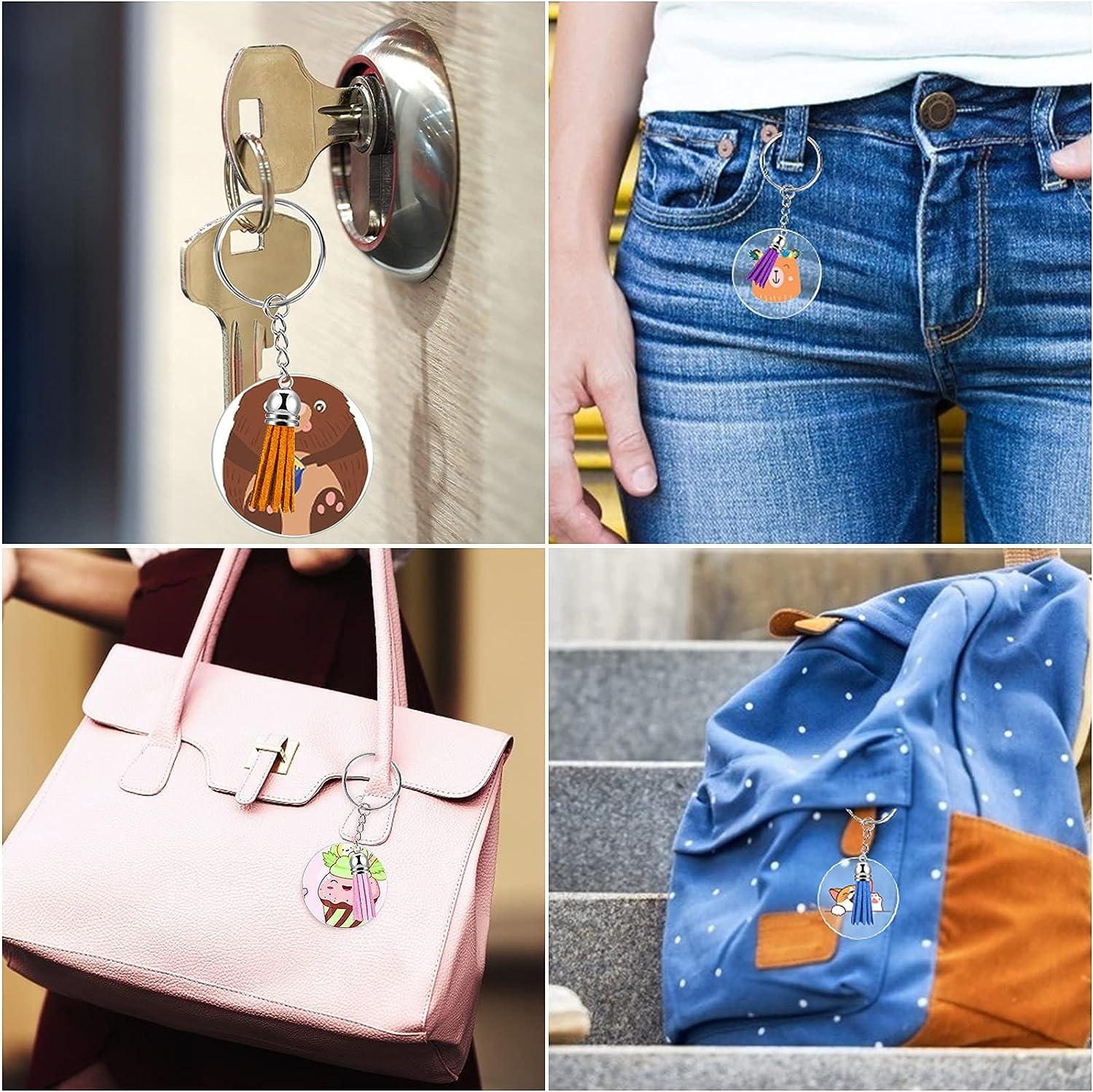 Three-layer Tassel Pendant Bag Charm Keychain Handbag Purse Decor  Accessories F