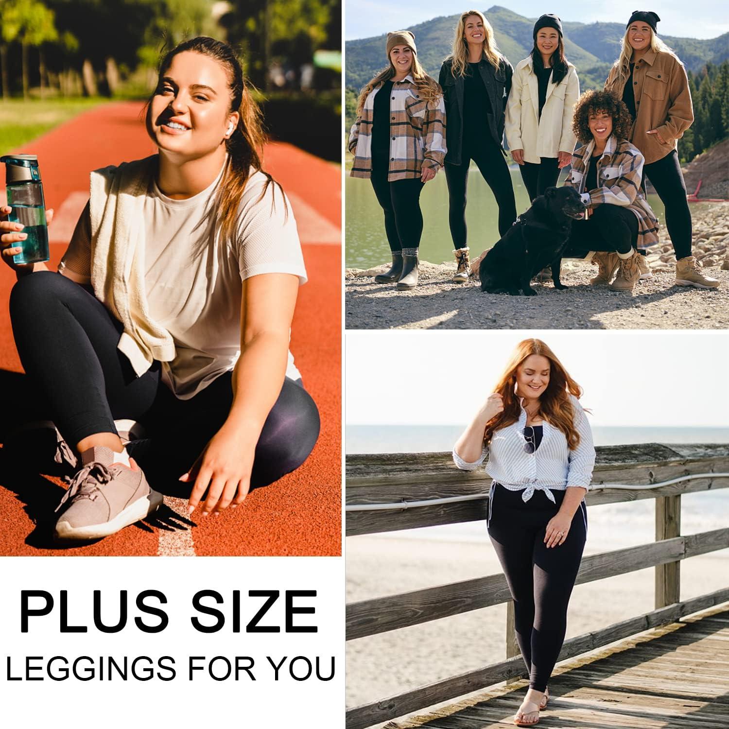 yeuG Plus Size Leggings for Women-Stretchy X-Large-4X Tummy  Control High Waist Spandex Workout Black Yoga Pants(Black,Grey(Long  Length),X-Large) : Clothing, Shoes & Jewelry