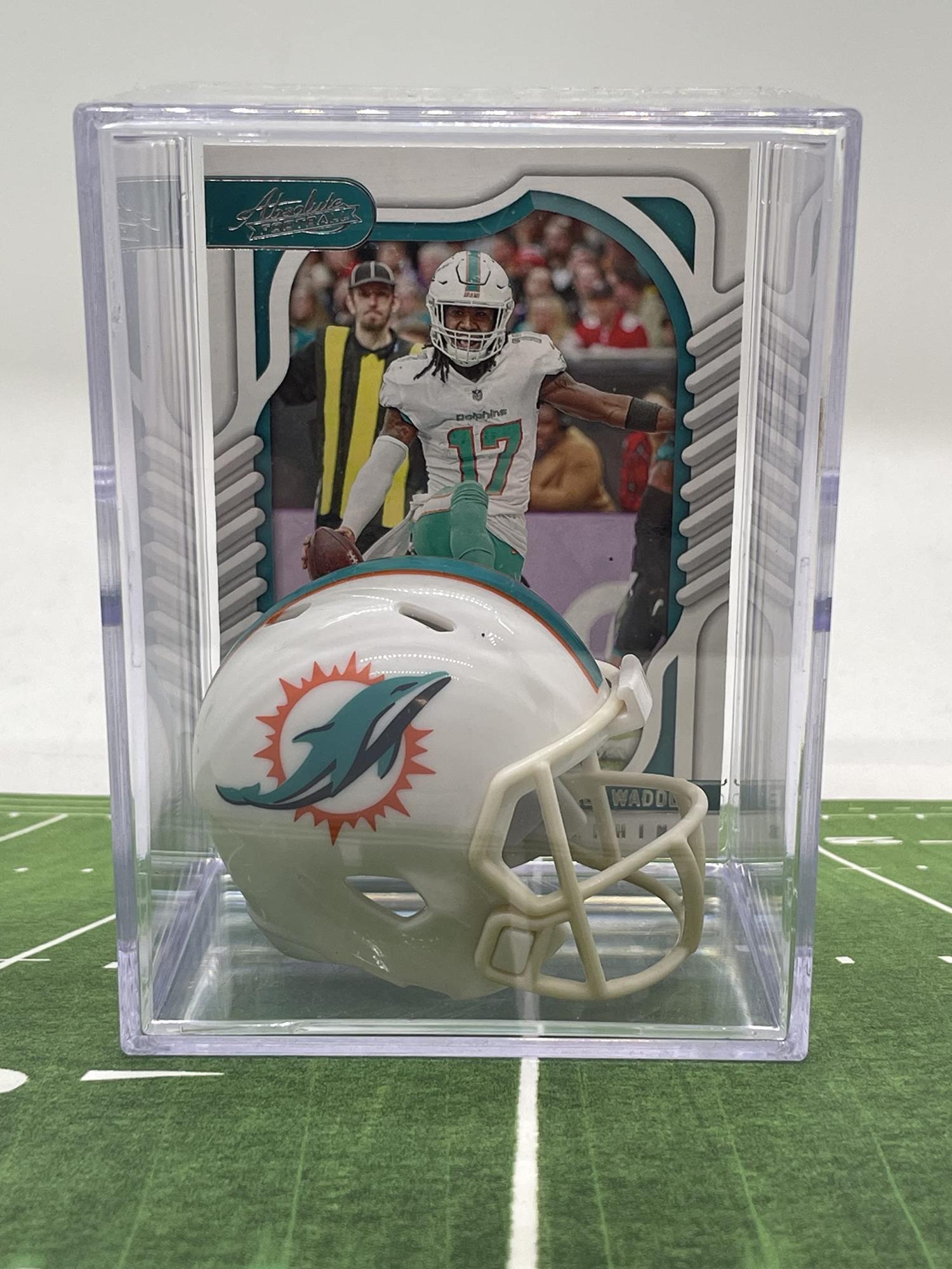 Miami Dolphins NFL Helmet Shadowbox w/Jaylen Waddle card